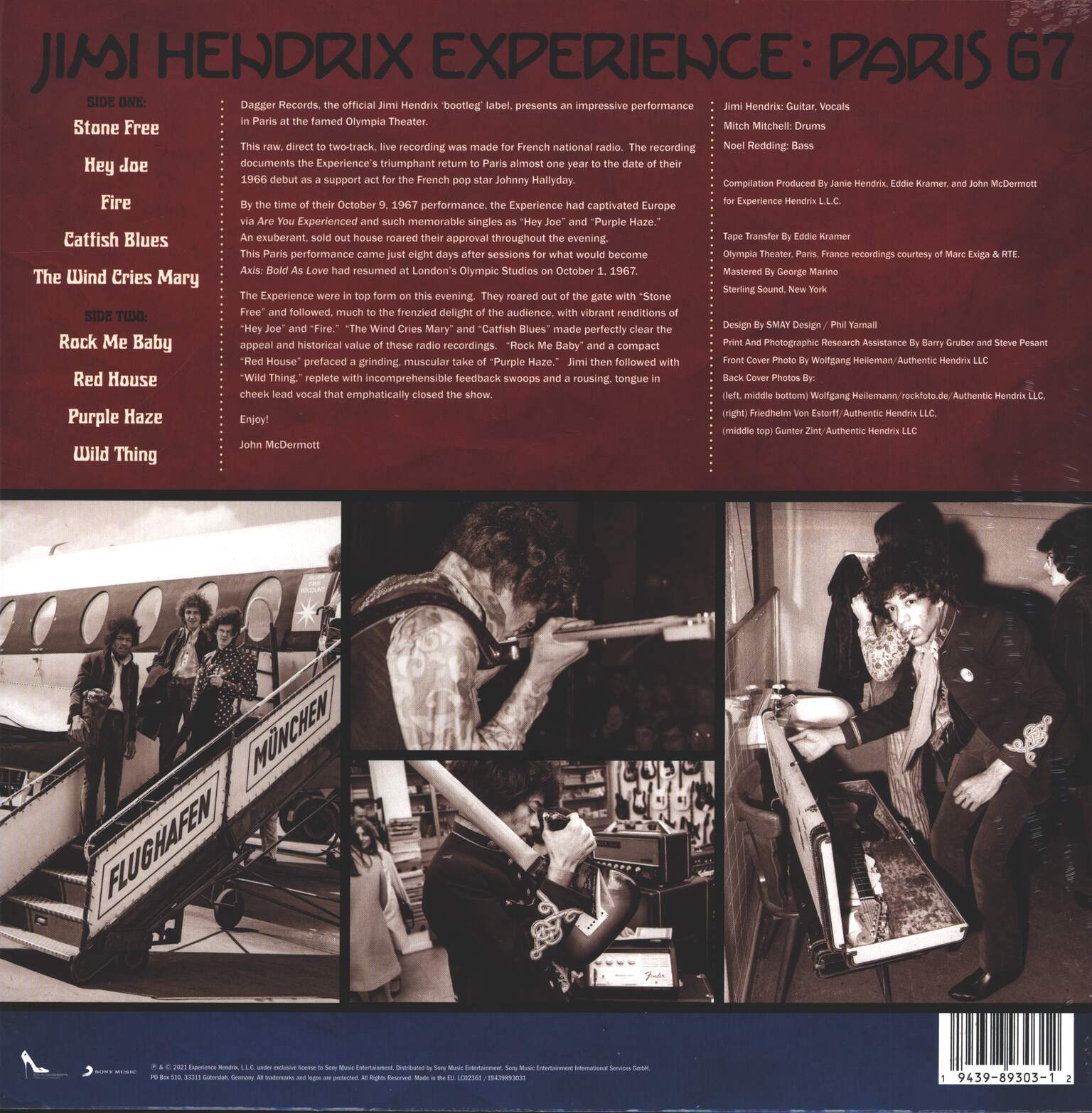 The Jimi Hendrix Experience: Paris 67, 1×LP (Vinyl)
