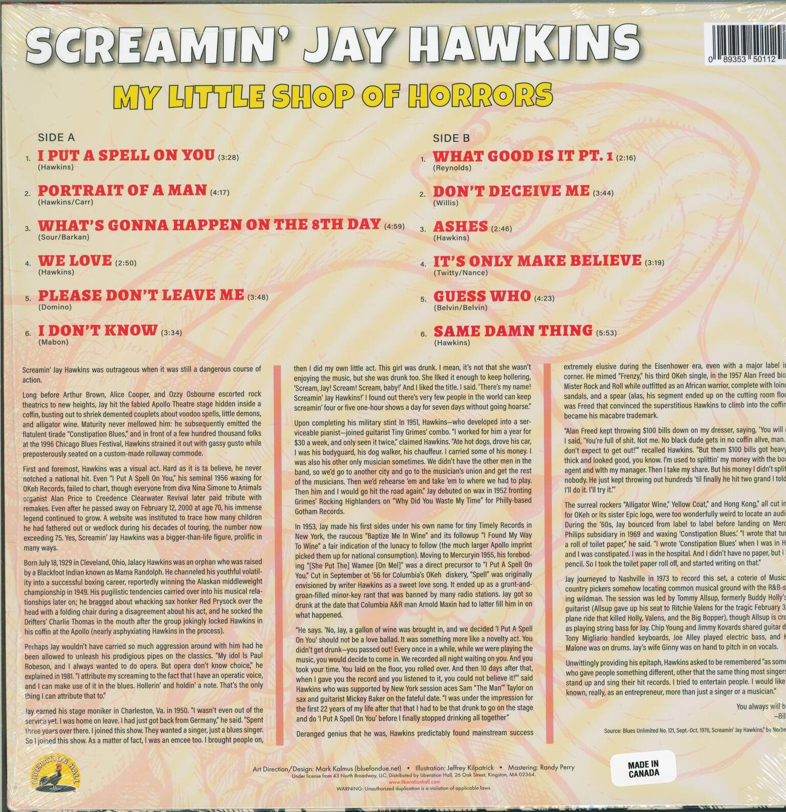 Screamin'jay Hawkins: My Little Shop of Horrors, 1×LP (Vinyl)