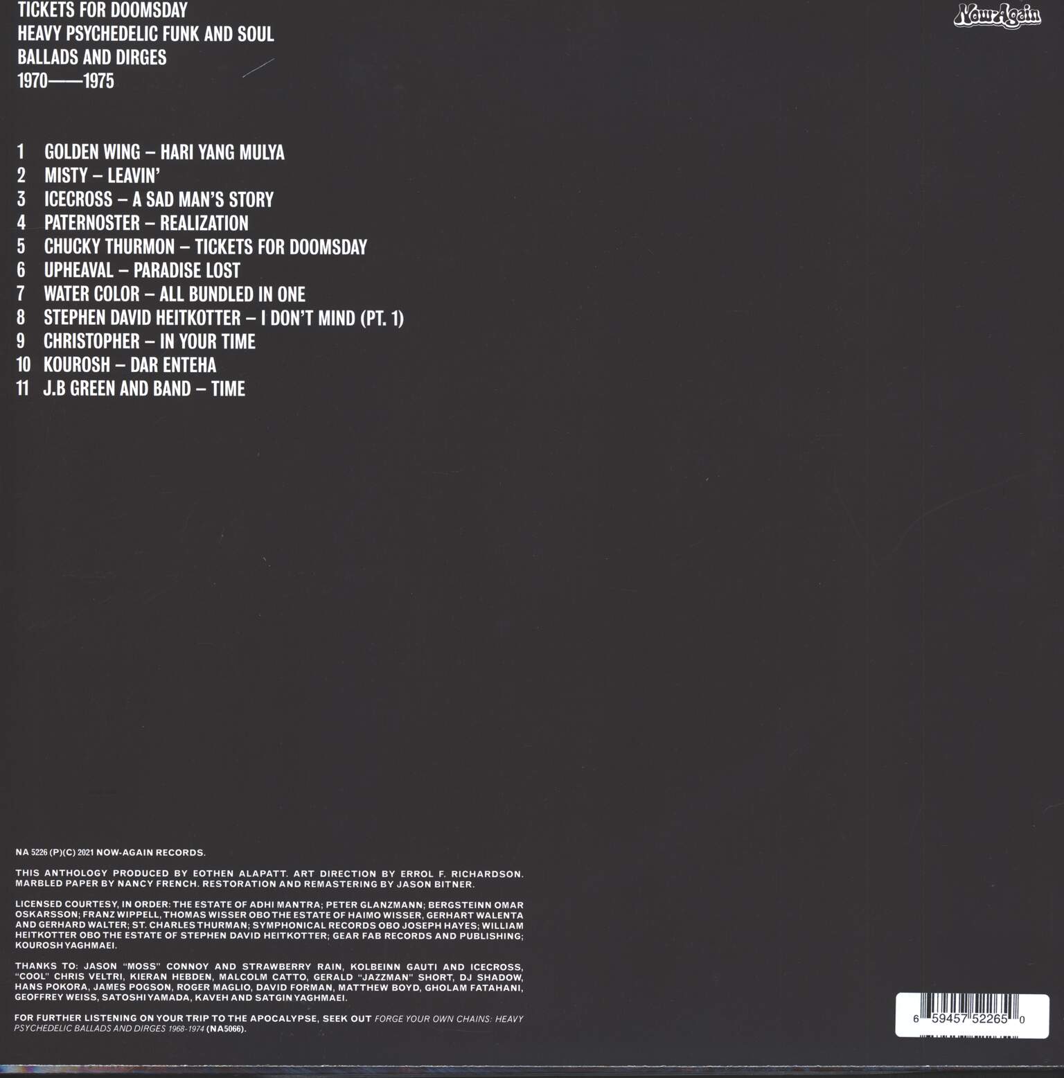 Various: Tickets For Doomsday: Heavy Psychedelic Funk And Soul (Ballads And Dirges 1970-1975), 1×LP (Vinyl)