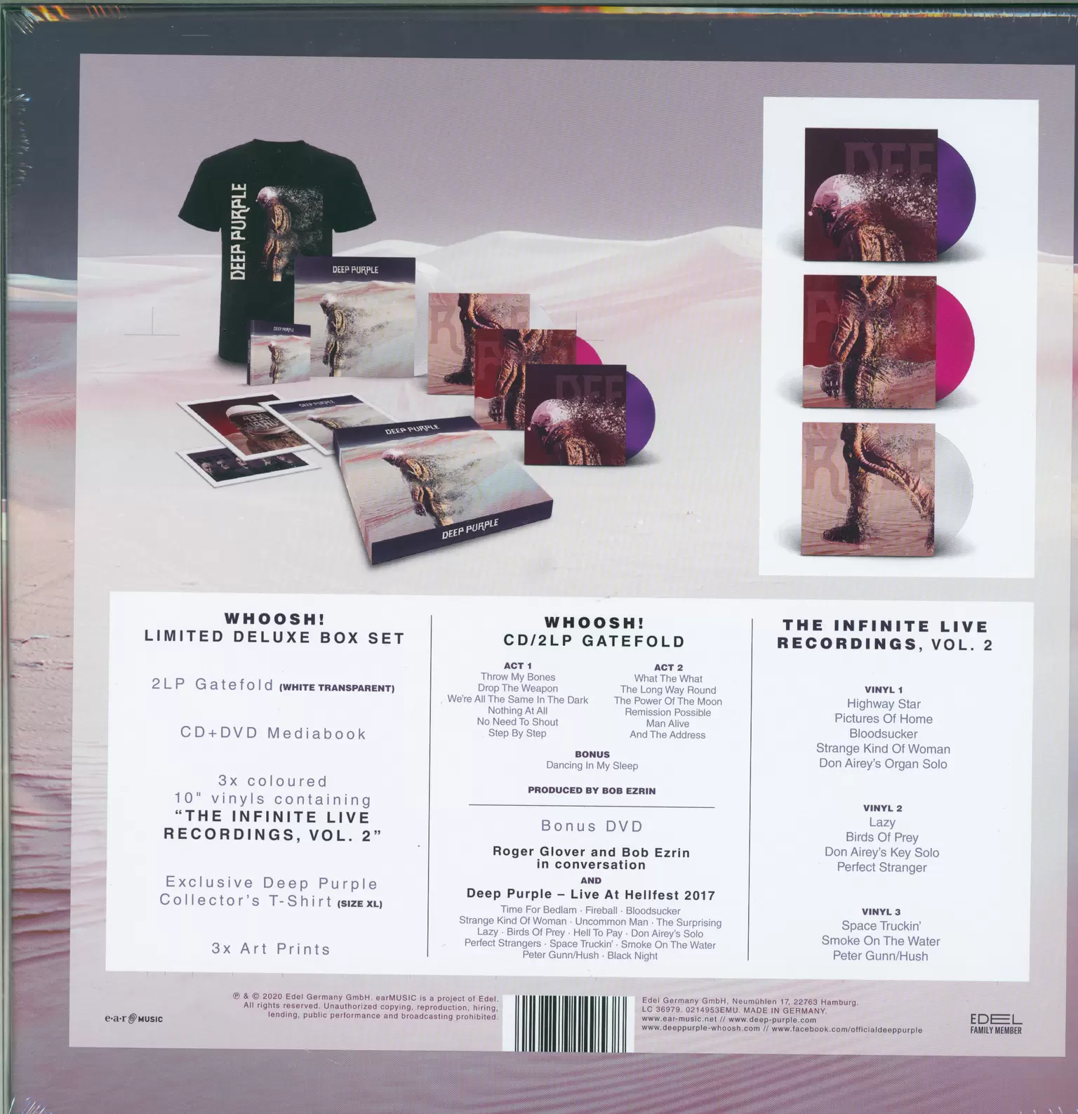Deep Purple: Whoosh!, 2×LP (Vinyl), 1×CD, 1×DVD, 3×10" Vinyl EP