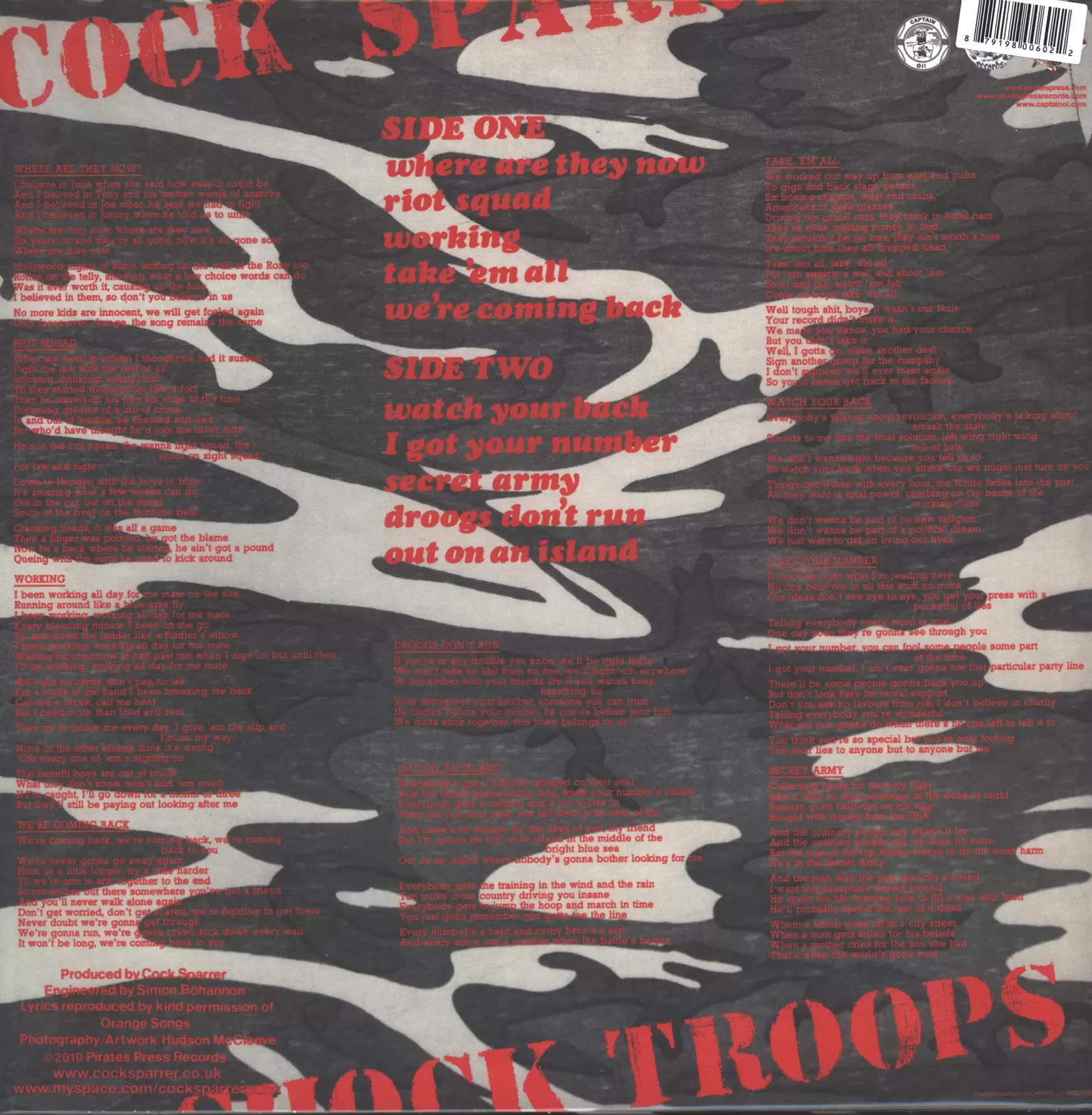 Cock Sparrer: Shock Troops, 1×LP (Vinyl)