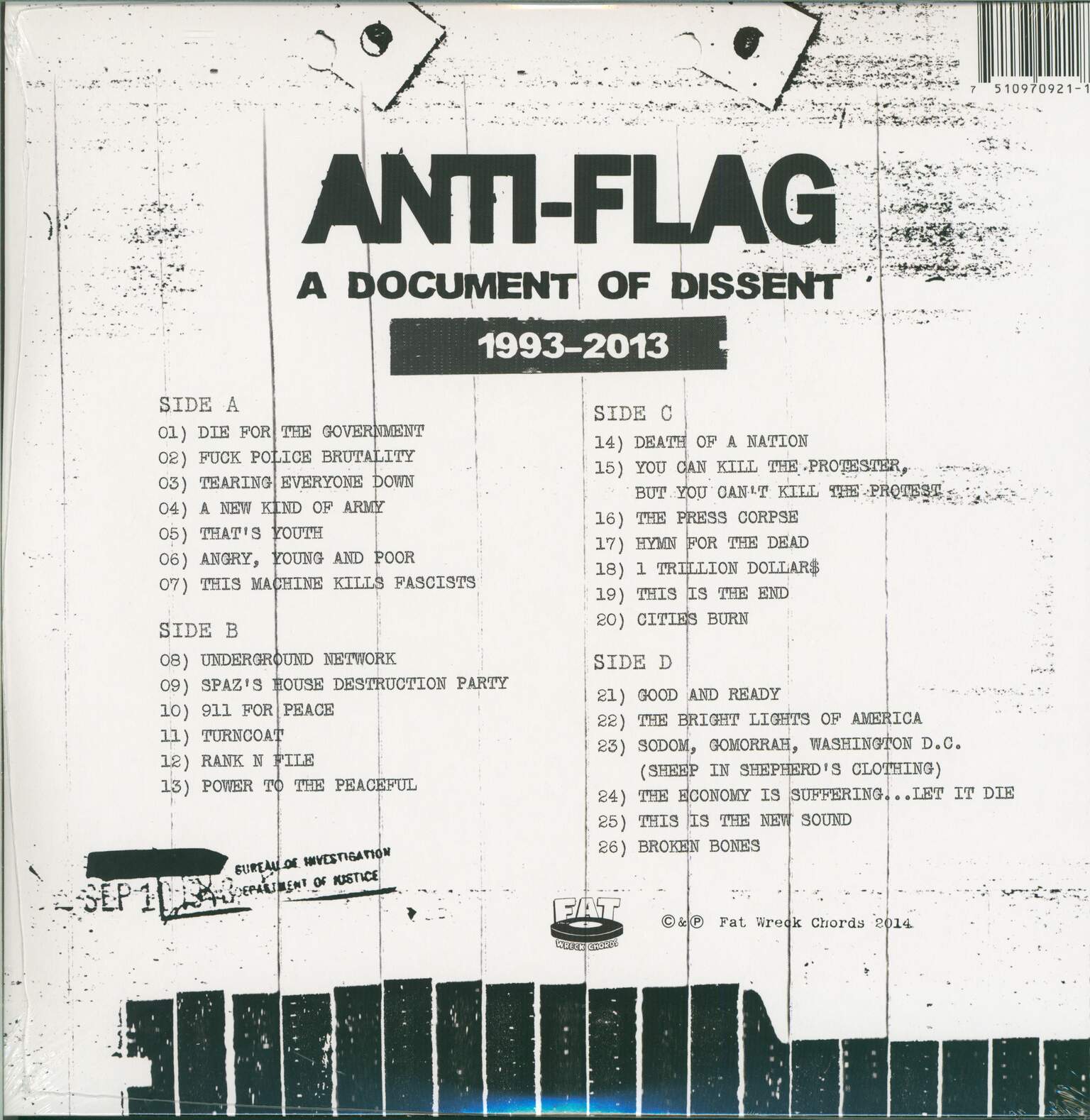 Anti-Flag: A Document Of Dissent, 2×LP (Vinyl)