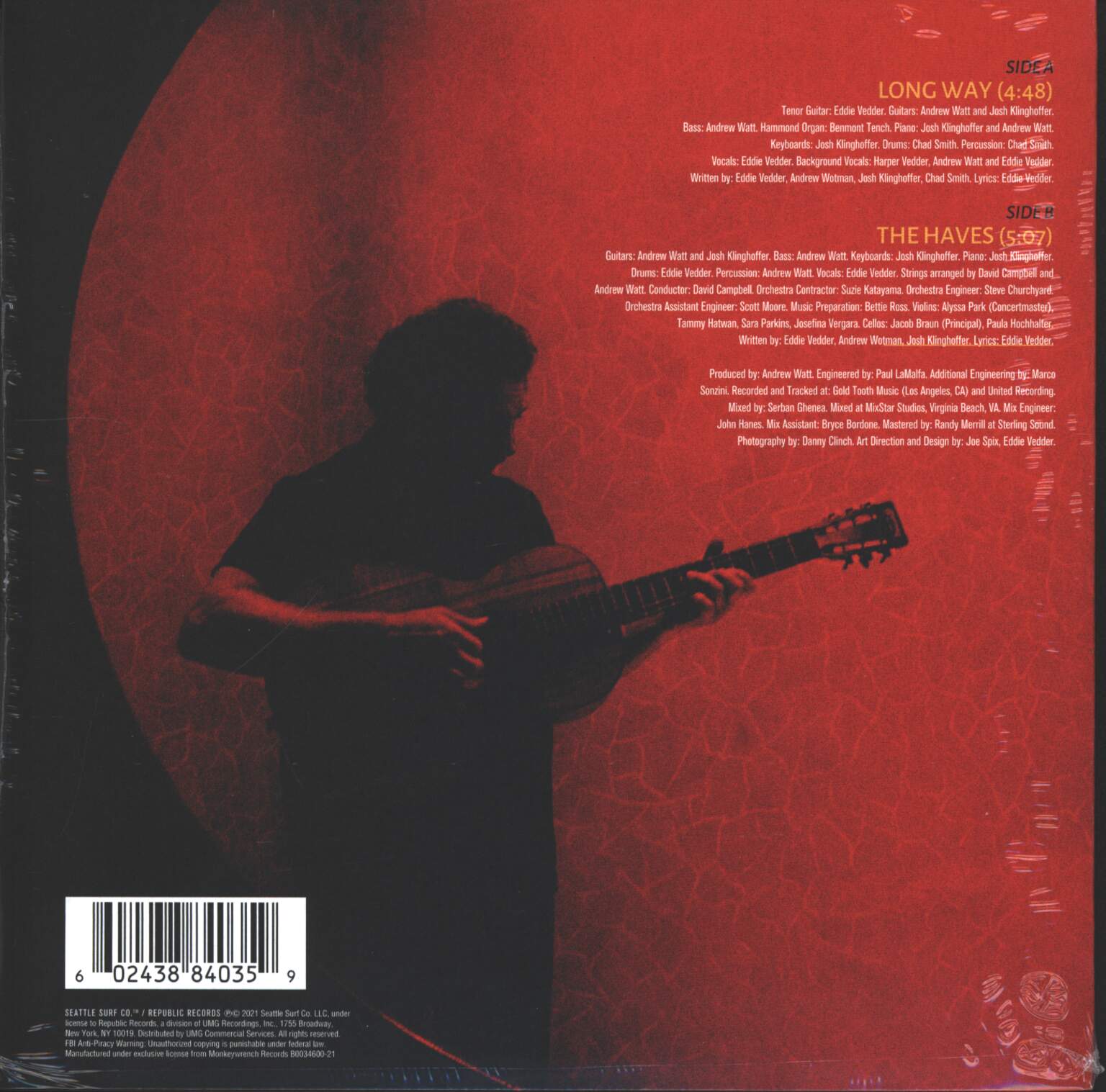 Eddie Vedder: Long Way, 1×7" Single (Vinyl)