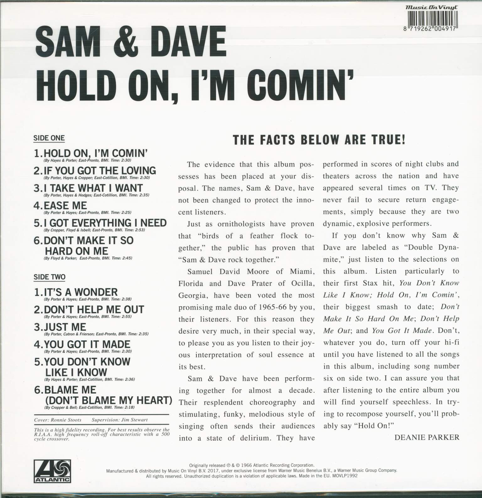 Sam & Dave: Hold On, I'm Comin', 1×LP (Vinyl)