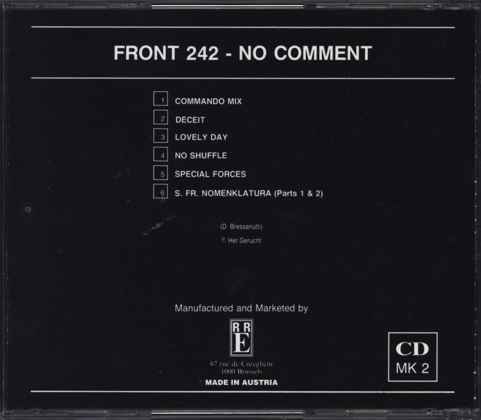 Front 242: No Comment, 1×CD