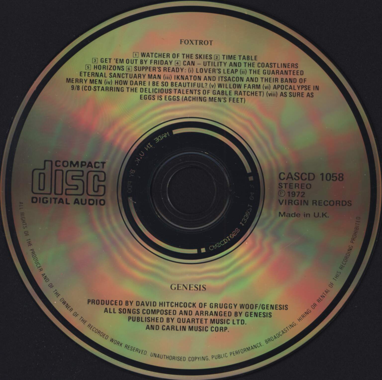 Genesis: Foxtrot, 1×CD