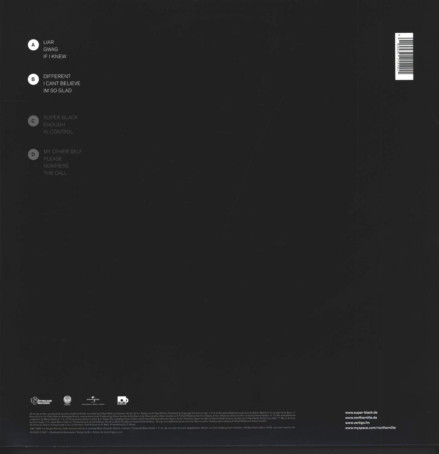Northern Lite: Super Black, 2×LP (Vinyl)