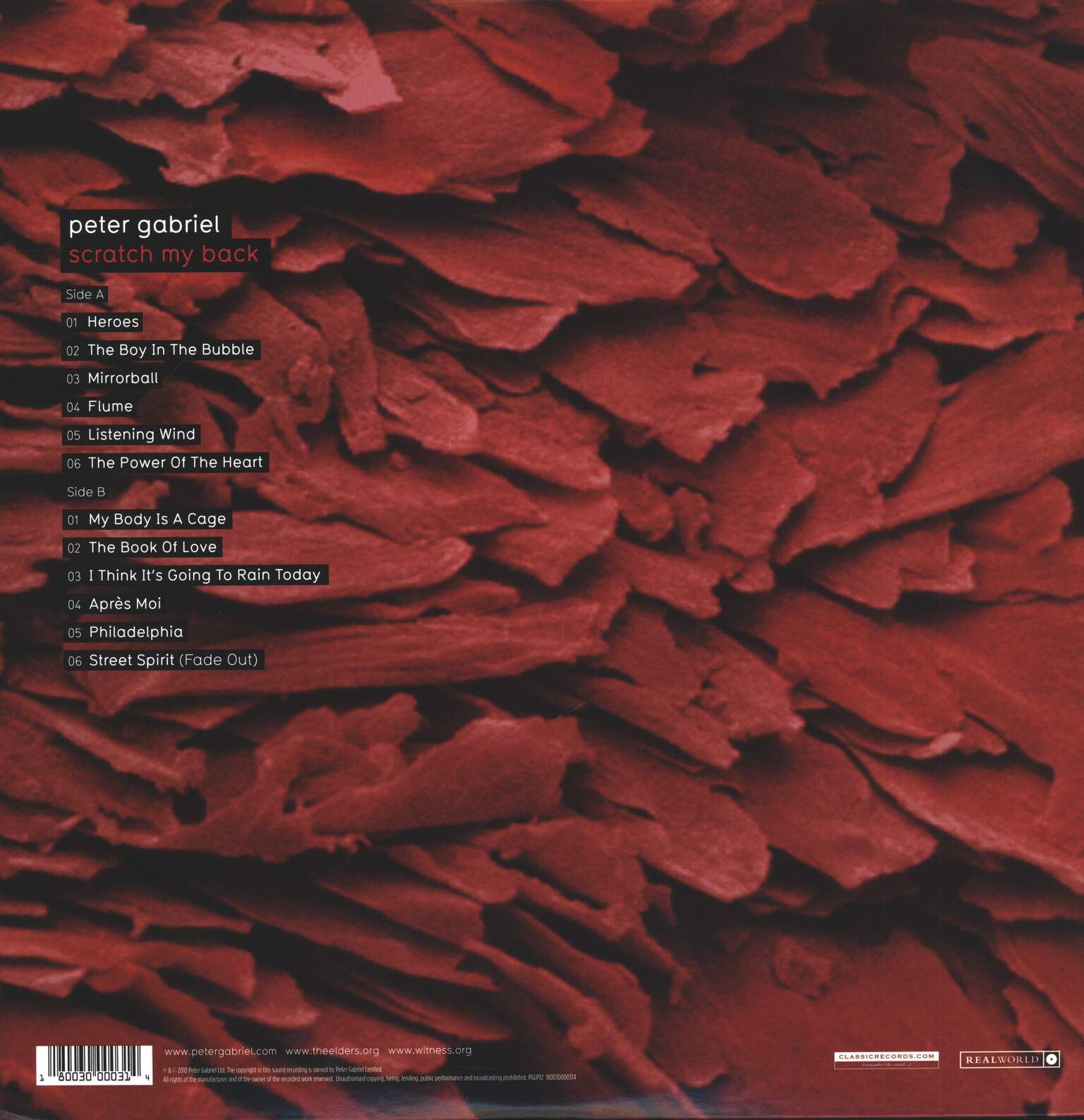 Peter Gabriel: Scratch My Back, 1×LP (Vinyl)