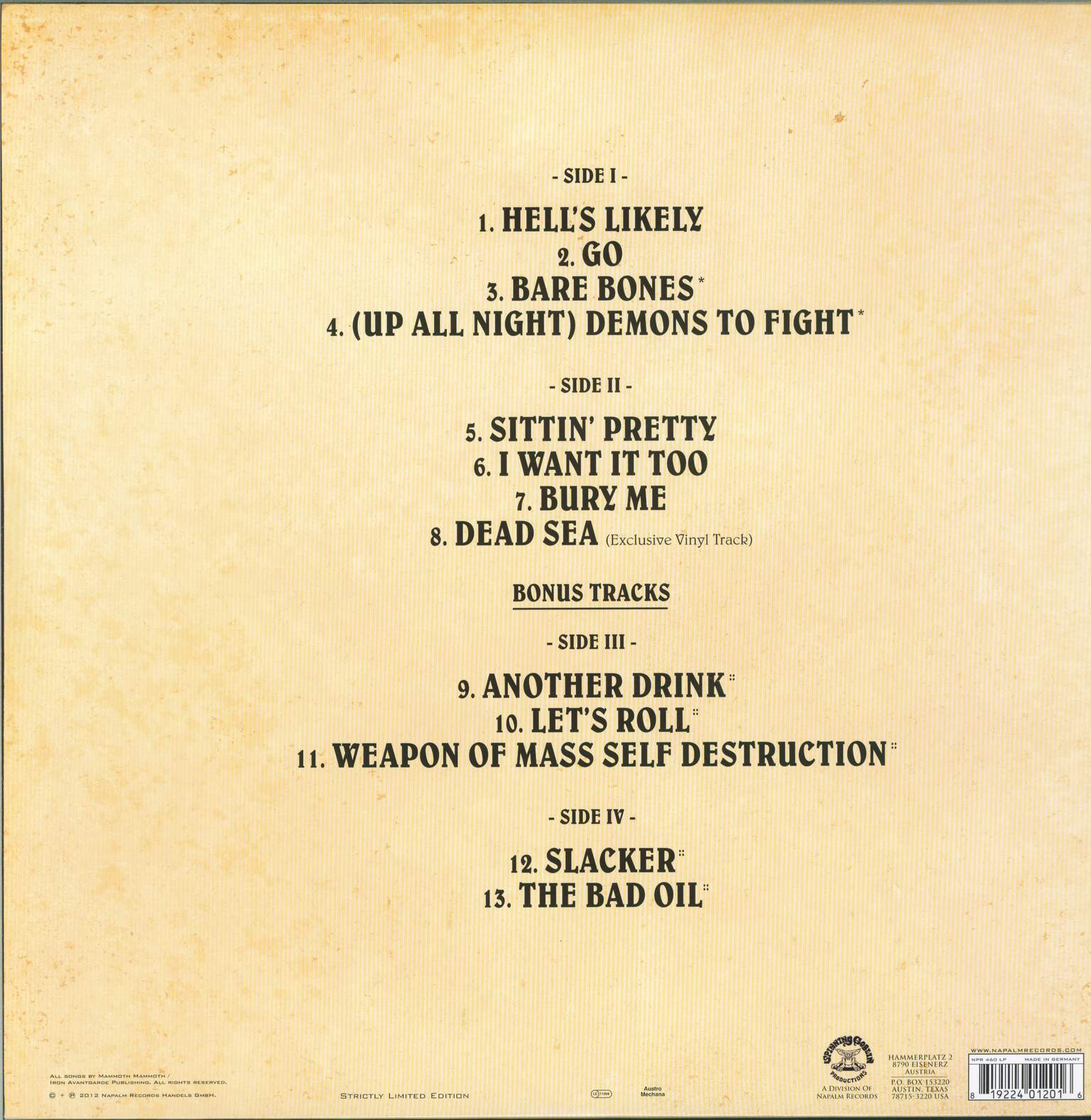 Mammoth Mammoth: Volume III - Hell's Likely, 2×LP (Vinyl)