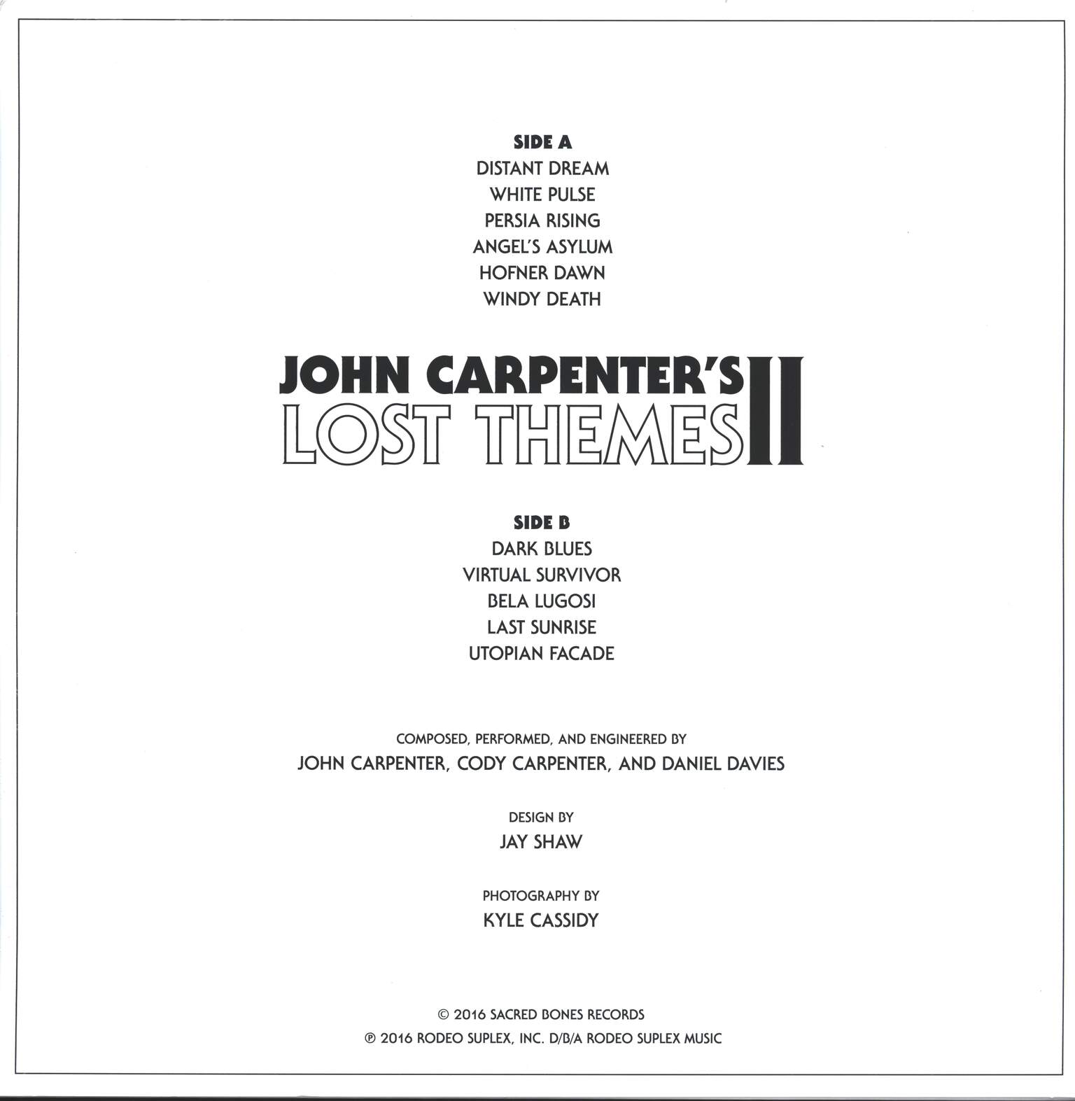 John Carpenter: Lost Themes II, 1×LP (Vinyl)