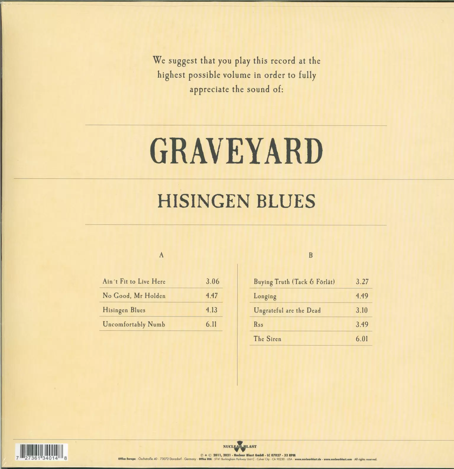 Graveyard: Hisingen Blues, 1×LP (Vinyl)