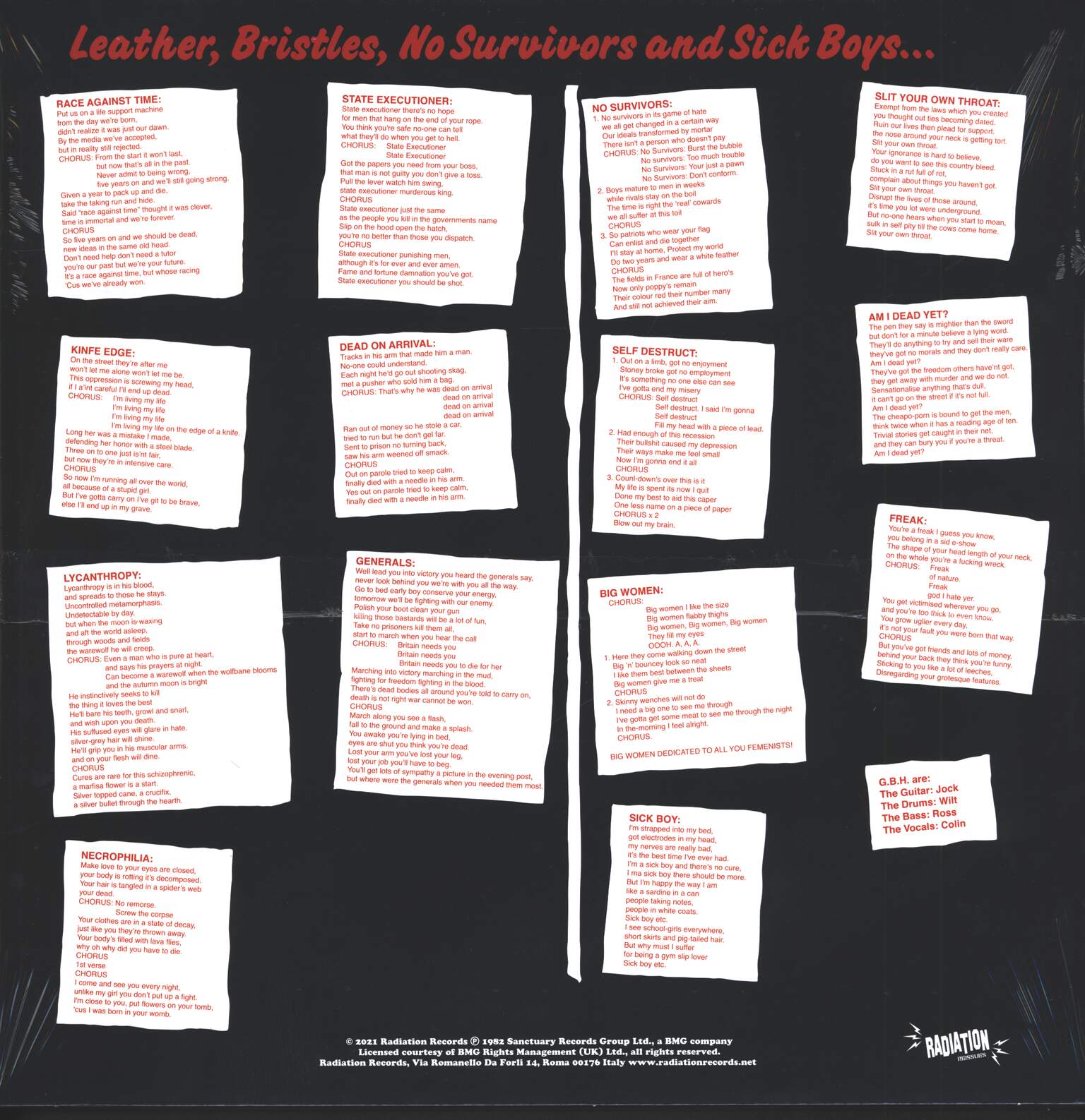 G.B.H.: Leather, Bristles, No Survivors And Sick Boys..., 1×LP (Vinyl)