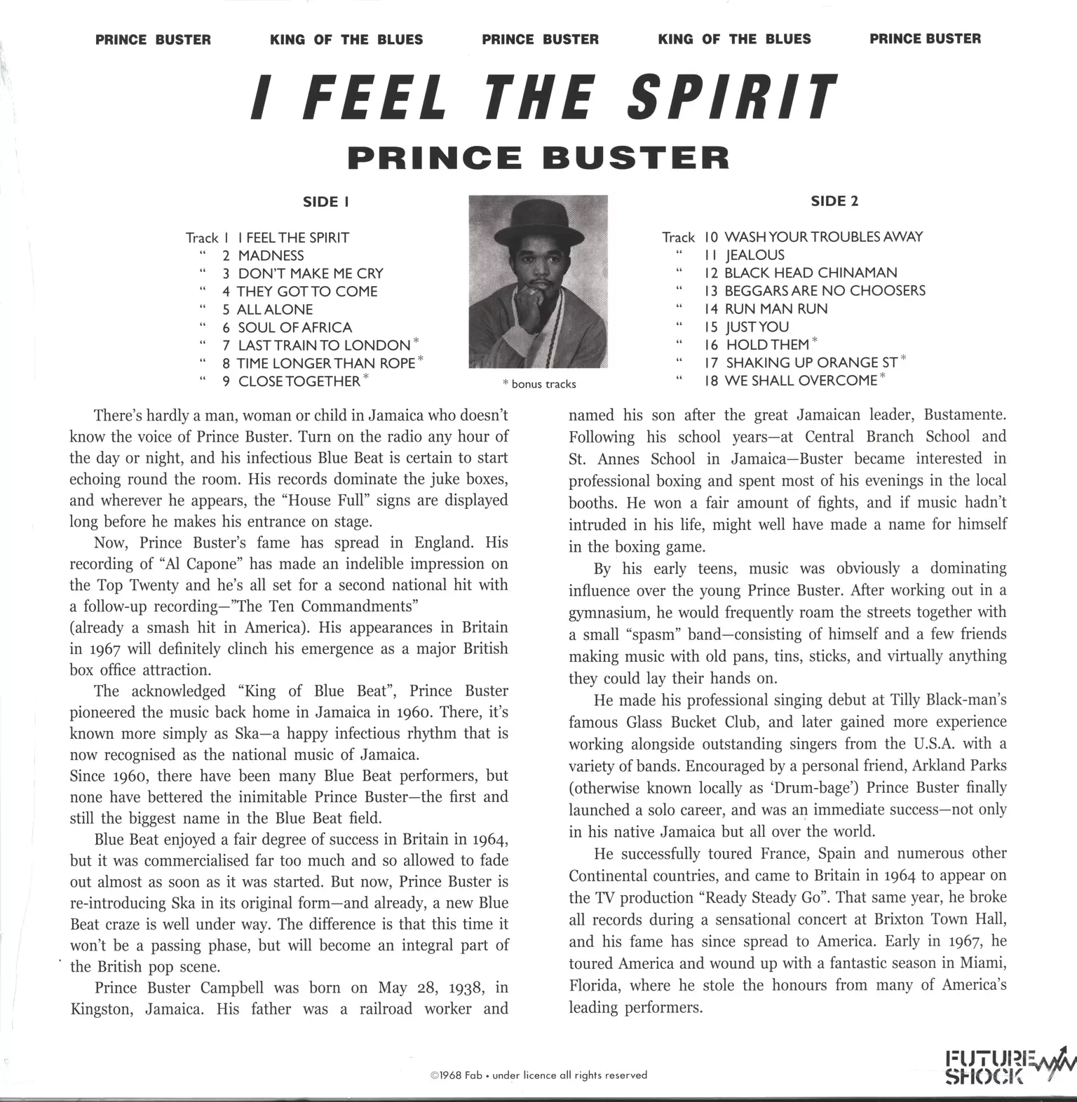 Prince Buster: I Feel The Spirit, 1×LP (Vinyl)