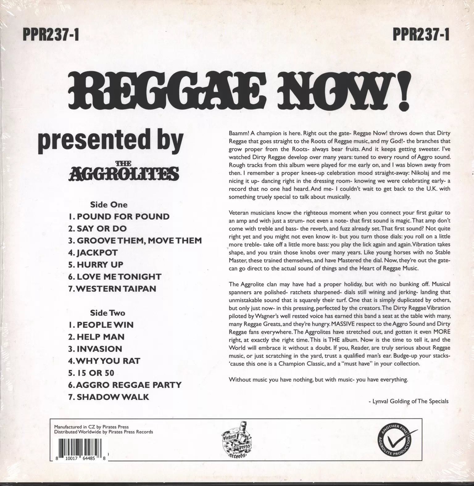 The Aggrolites: Reggae Now!, 1×LP (Vinyl)