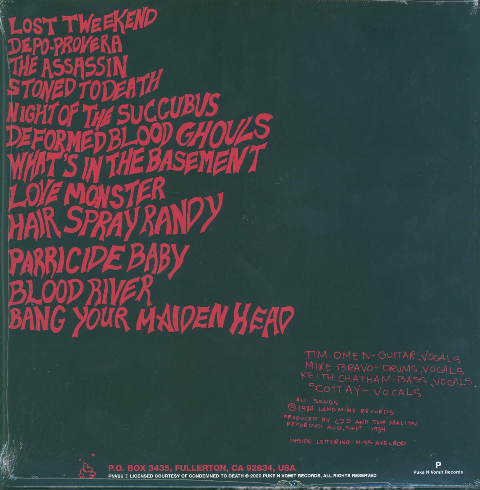 Condemned To Death: Diary Of A Love Monster, 1×LP (Vinyl)