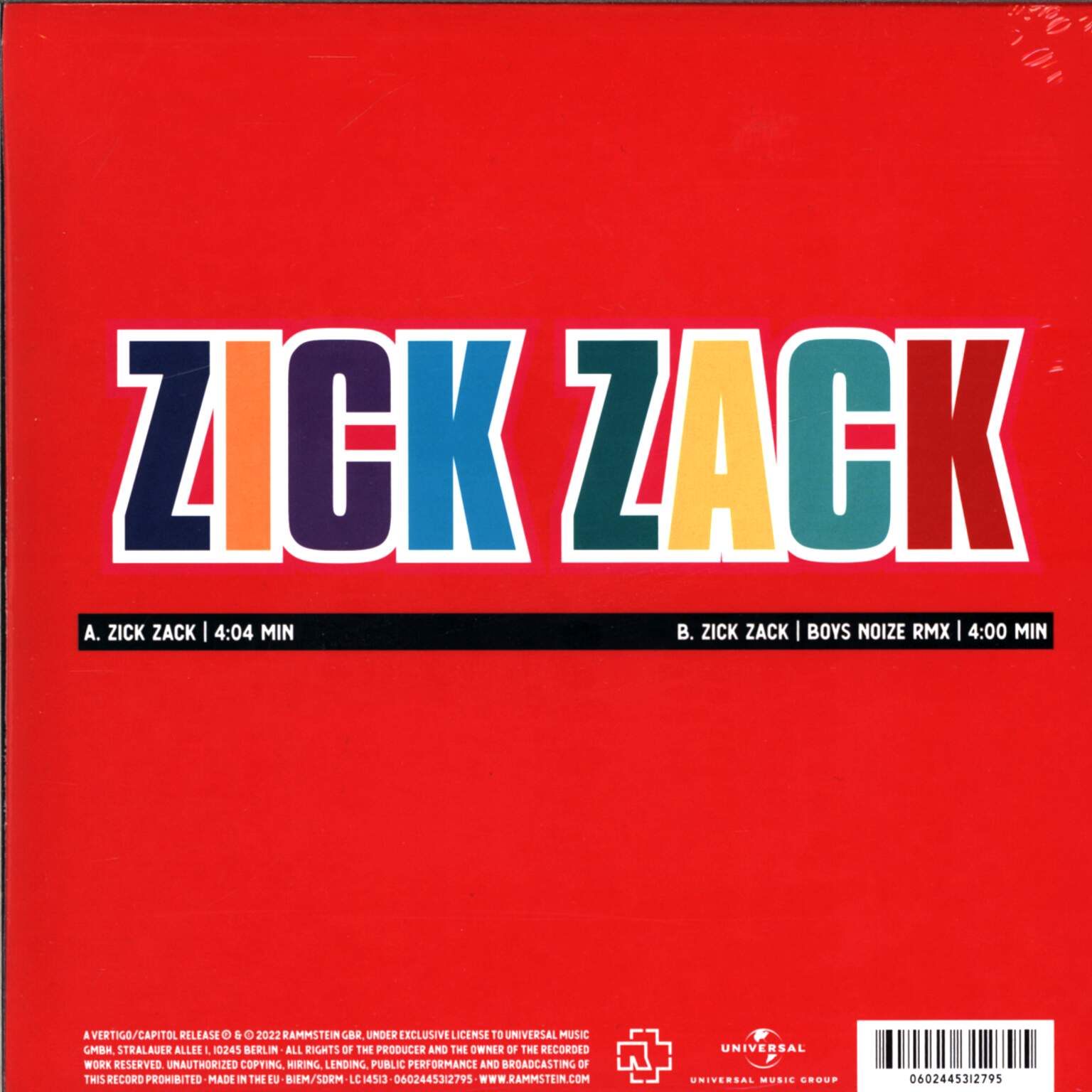Rammstein: Zick Zack, 1×7" Single (Vinyl)