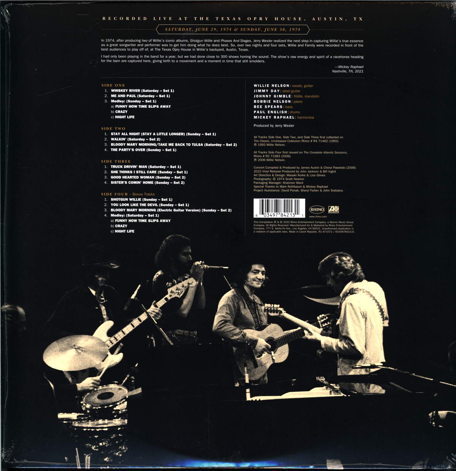 Willie Nelson: Live At The Texas Opry House 1974, 2×LP (Vinyl)