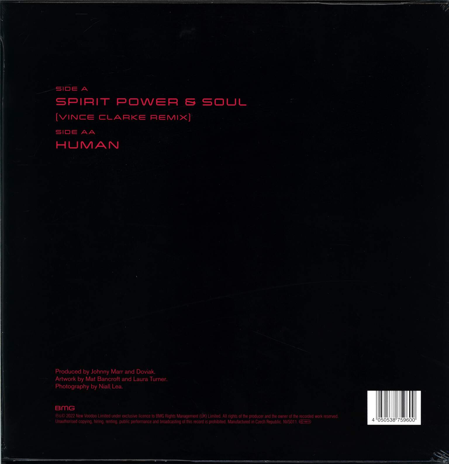 Johnny Marr: Spirit Power & Soul (Vince Clarke Remix), 1×12" Maxi Single (Vinyl)