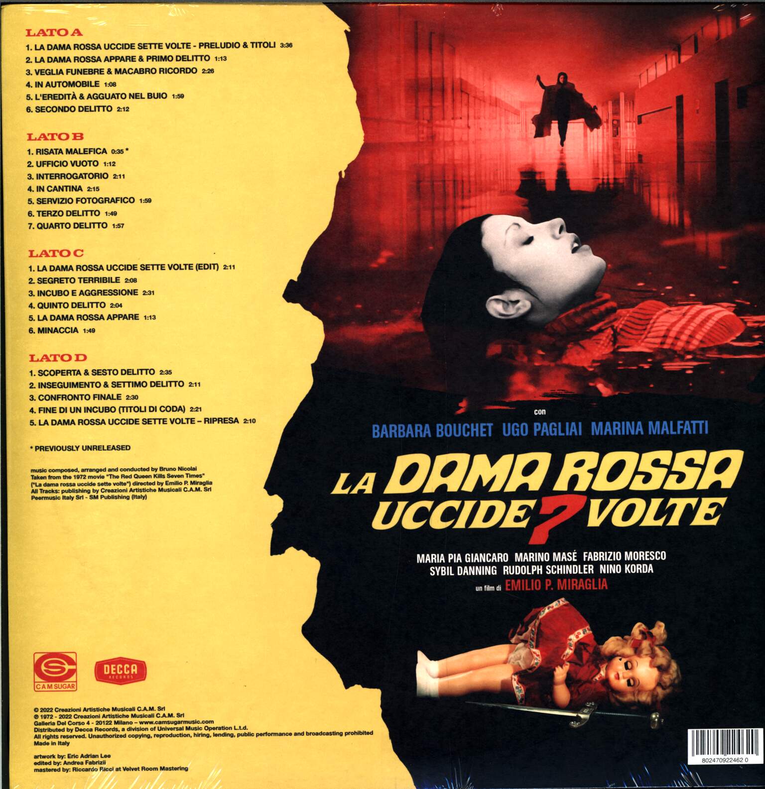 Bruno Nicolai: La Dama Rossa Uccide 7 Volte (Colonna Sonora Originale), 2×LP (Vinyl)