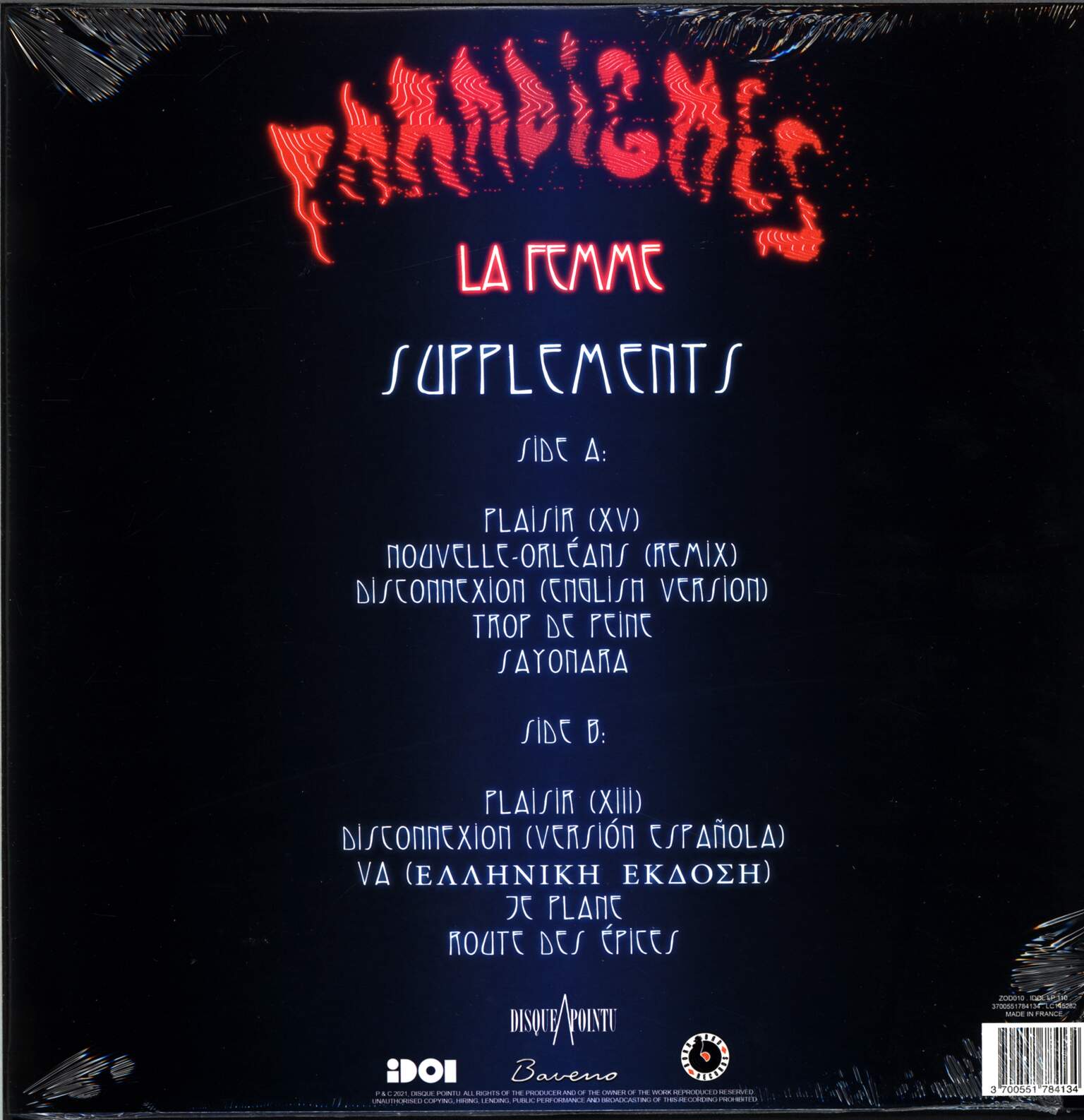 La Femme: Paradigmes: Supplements, 1×LP (Vinyl)