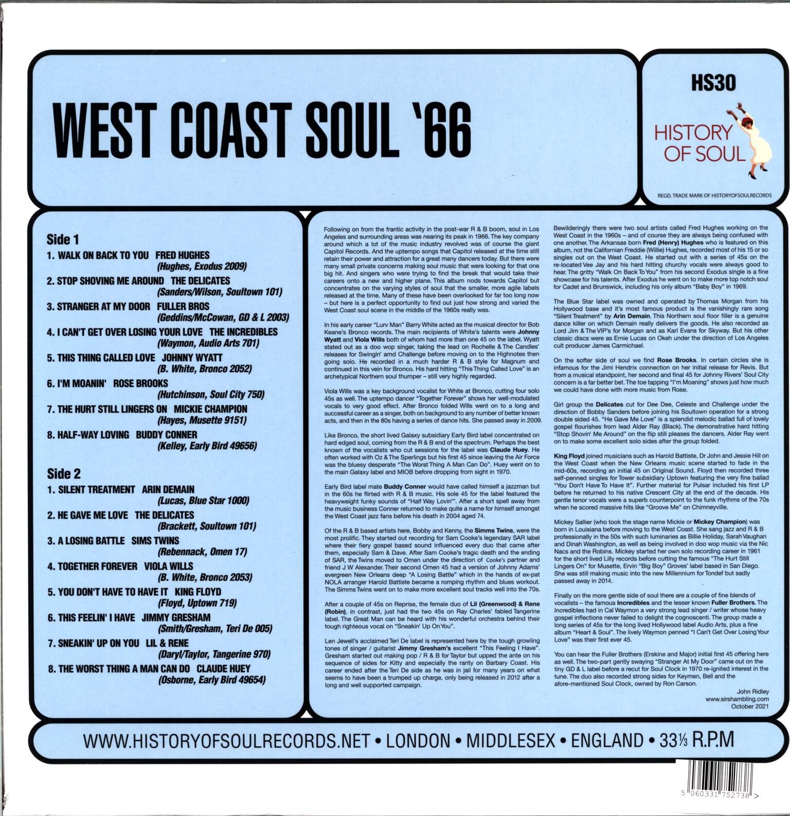 Various: West Coast Soul '66, 1×LP (Vinyl)
