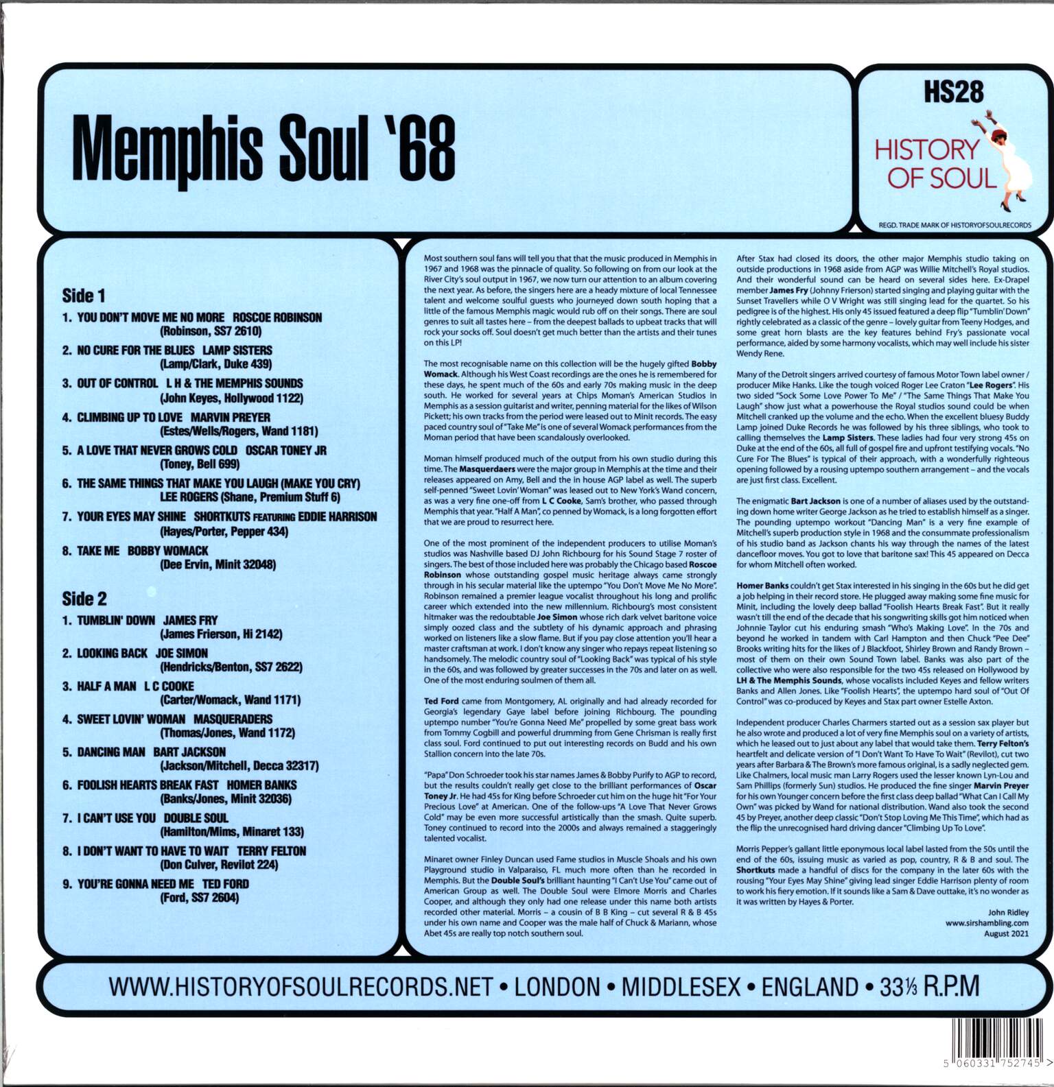 Various Artists: Memphis Soul '68, 1×LP (Vinyl)