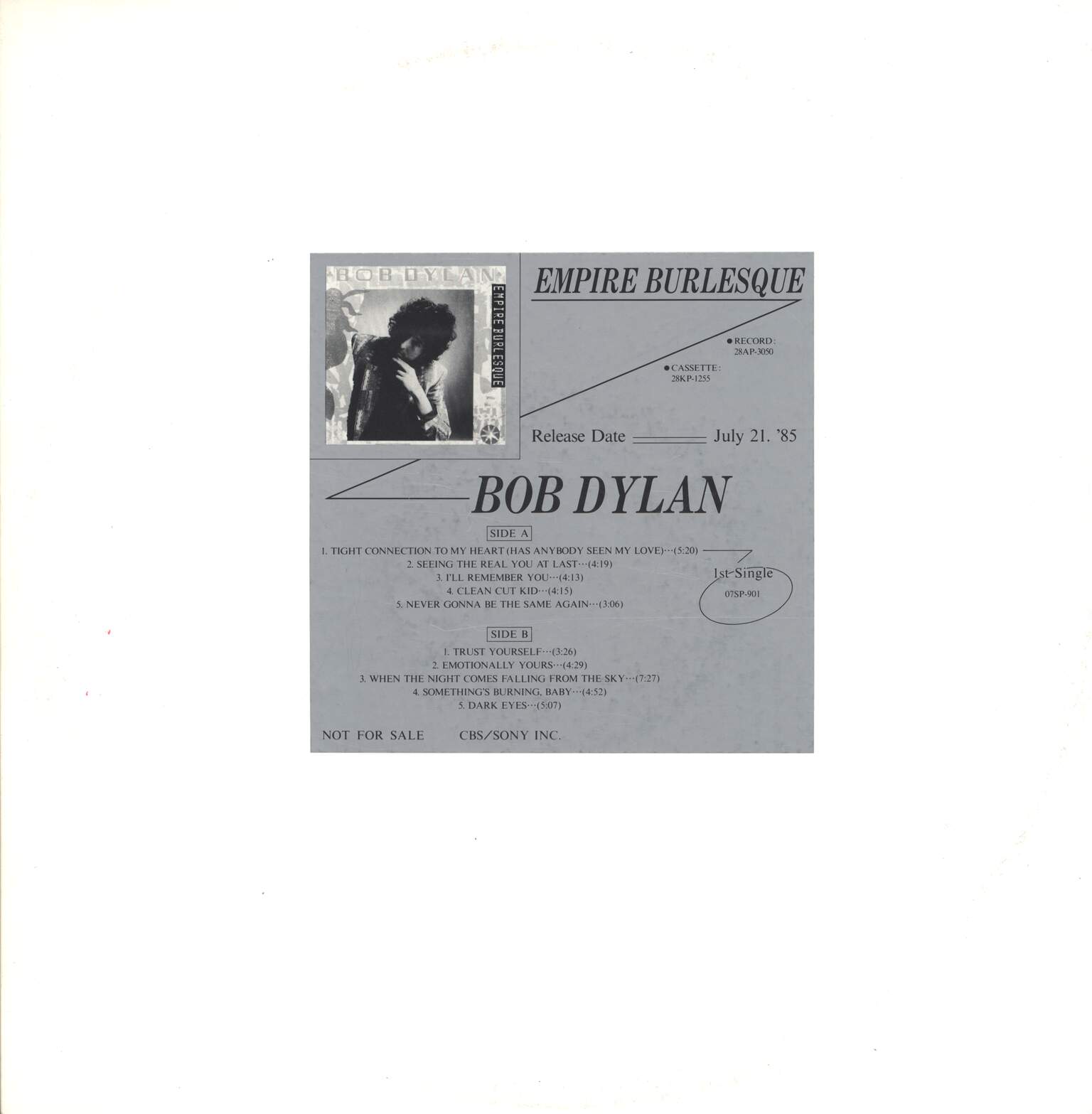 Bob Dylan: Empire Burlesque, 1×LP (Vinyl)