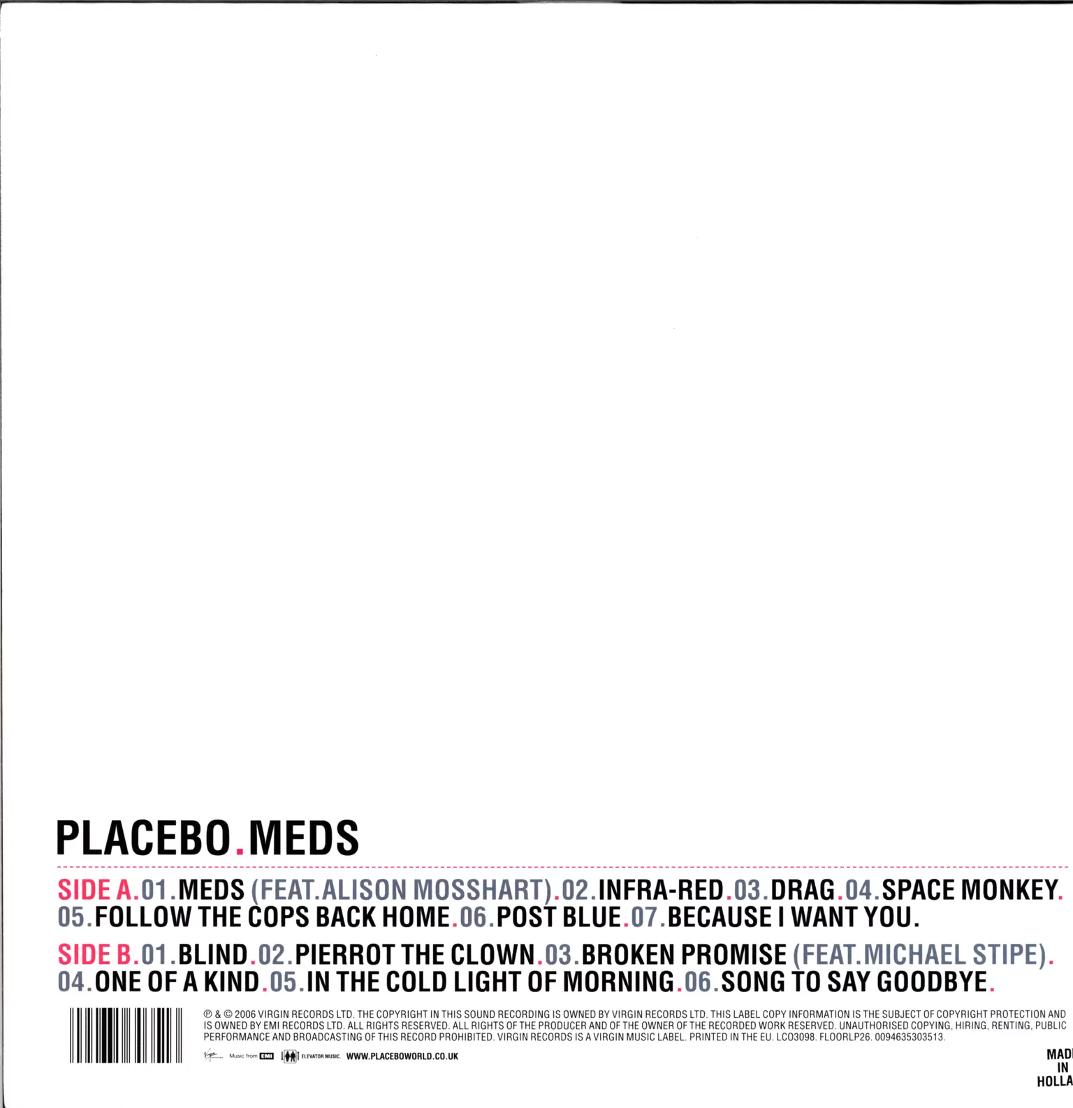 Placebo: Meds, 1×LP (Vinyl)