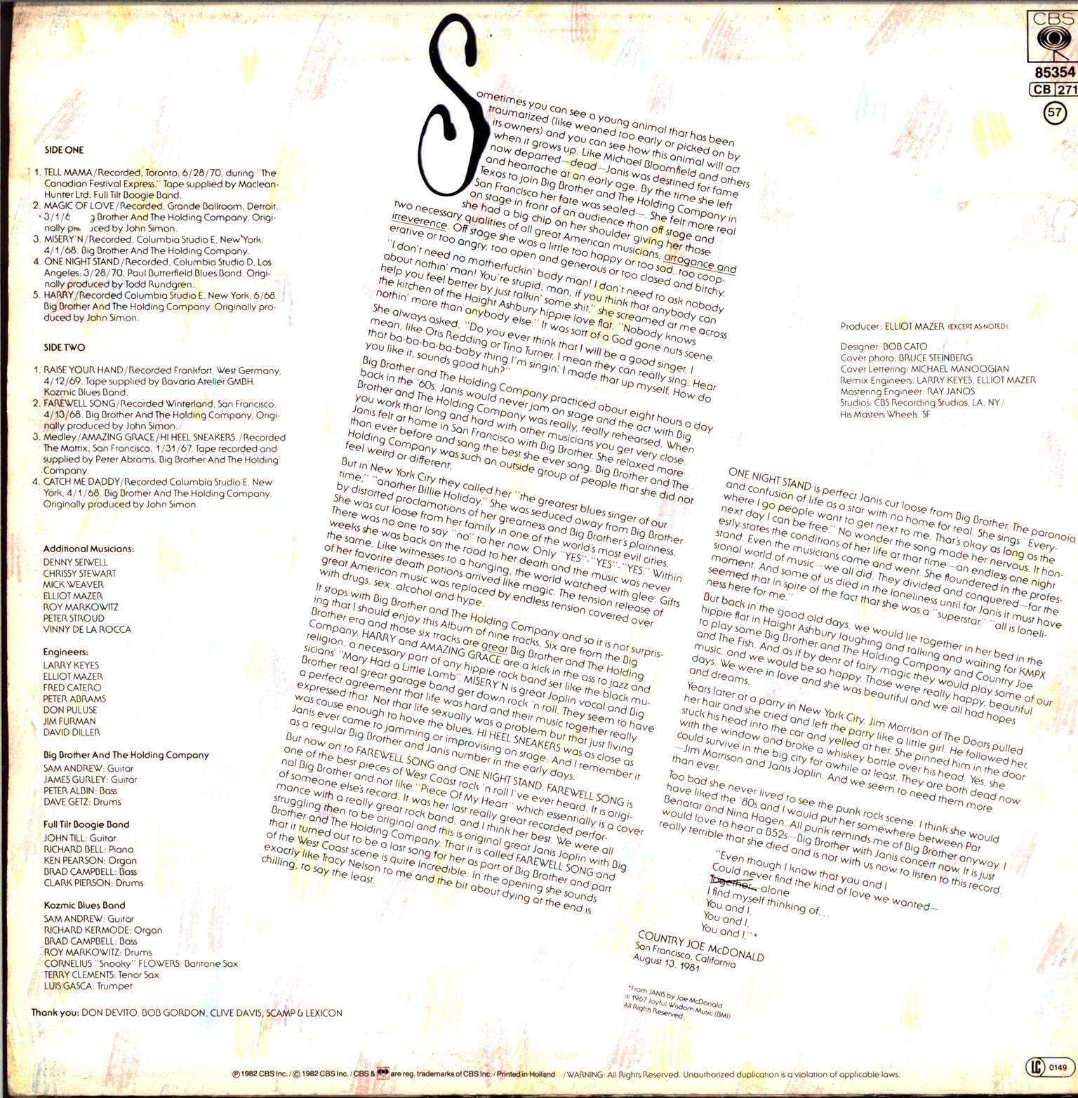 Janis Joplin: Farewell Song, 1×LP (Vinyl)