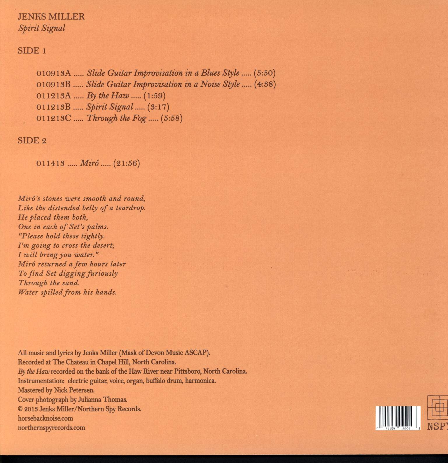 Jenks Miller: Spirit Signal, 1×LP (Vinyl)