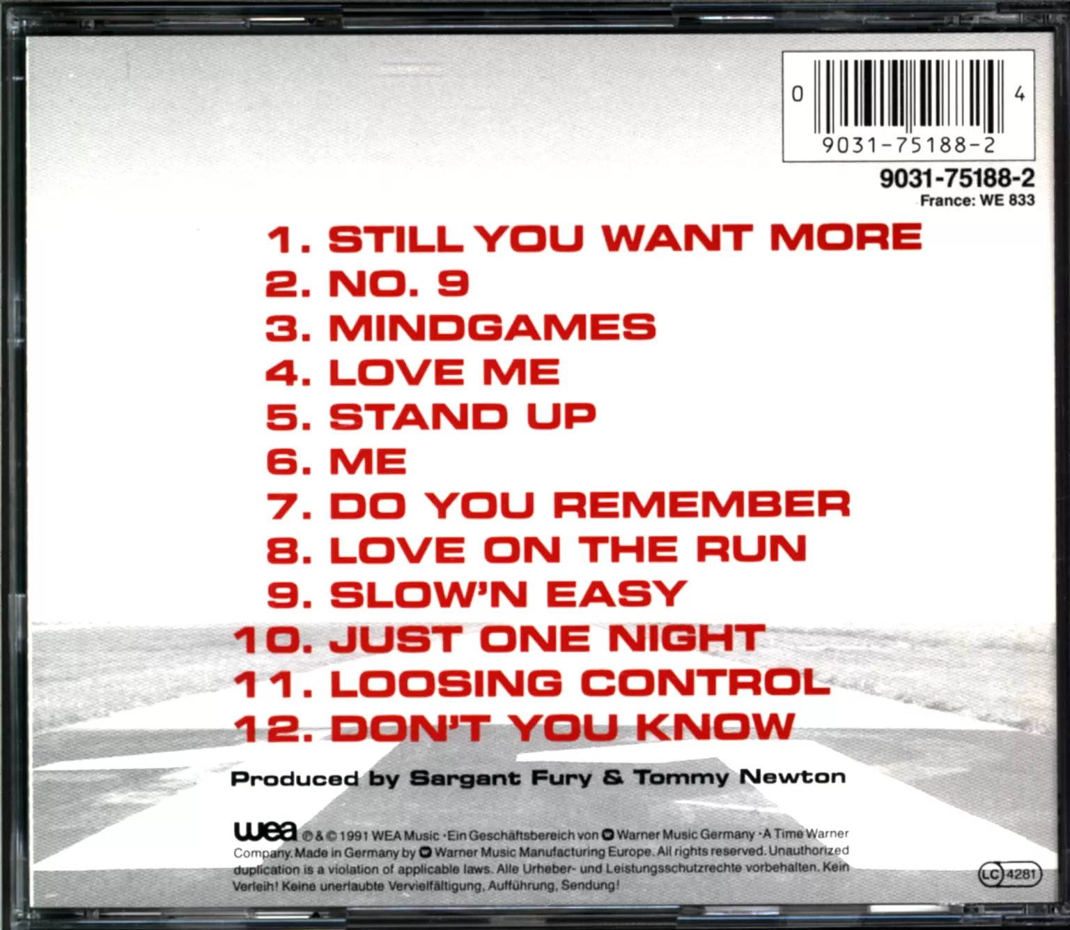 Sargant Fury: Still Want More, 1×CD