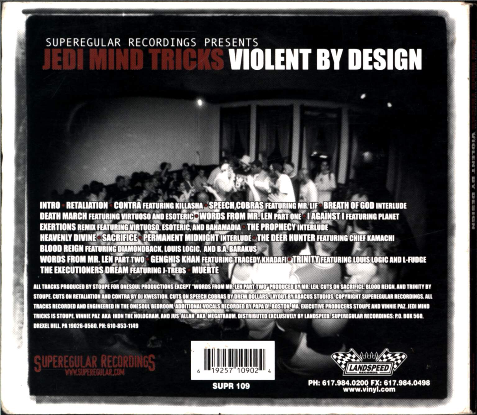 Jedi Mind Tricks: Violent By Design, 1×CD