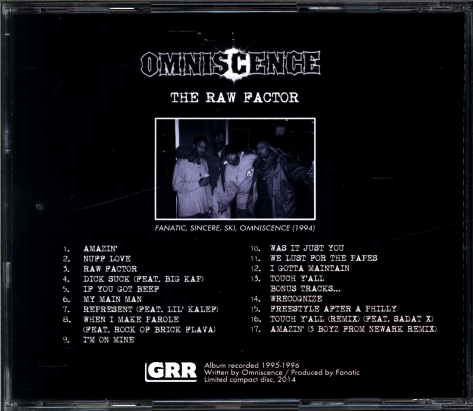 Omniscence: The Raw Factor, 1×CD
