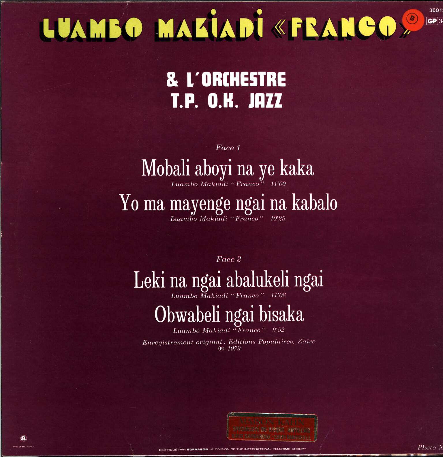 Franco: Luambo Makiadi "Franco" & L'Orchestre T.P. O.K. Jazz, 1×LP (Vinyl)