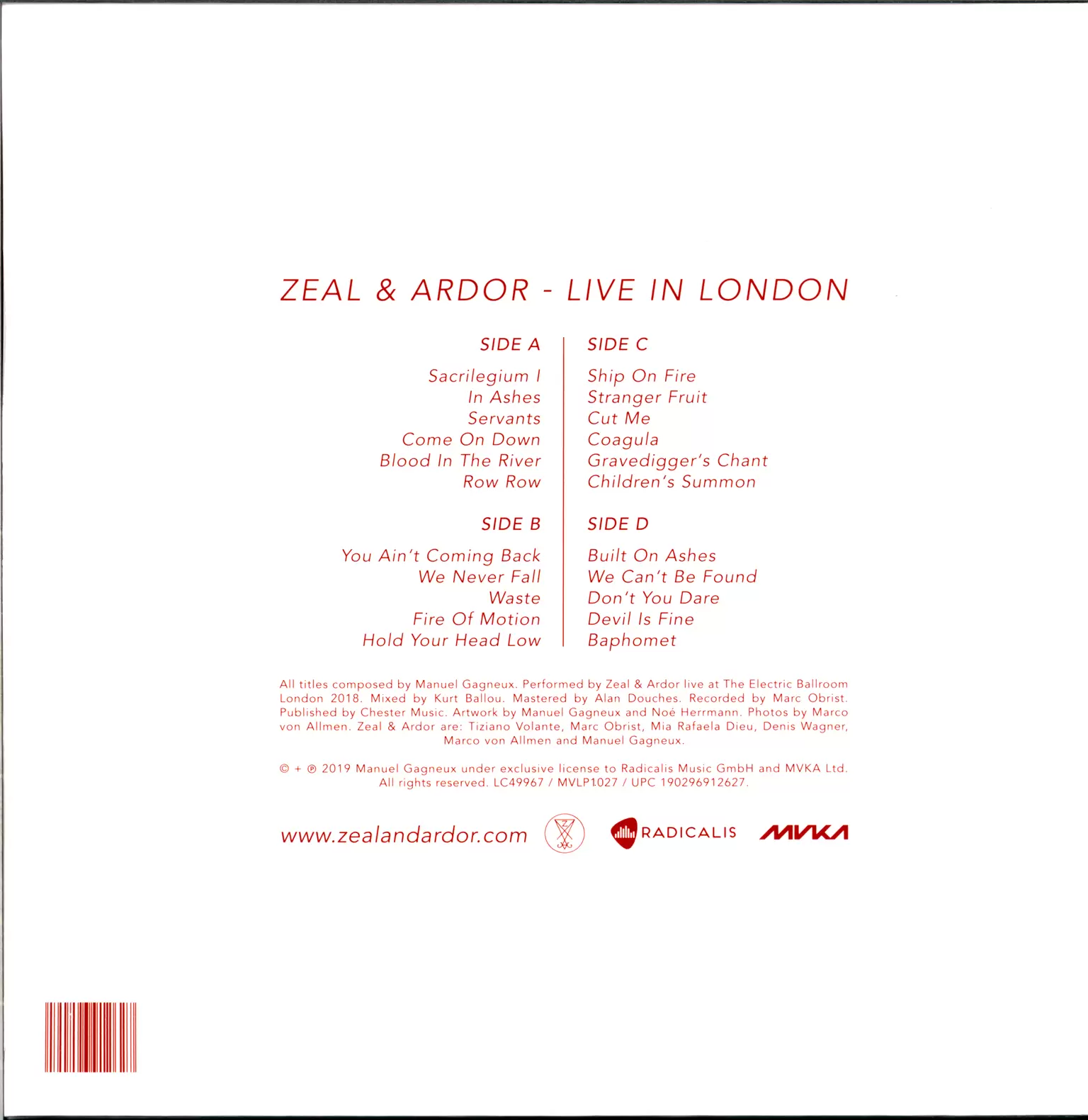 Zeal And Ardor: Live In London, 2×LP (Vinyl)