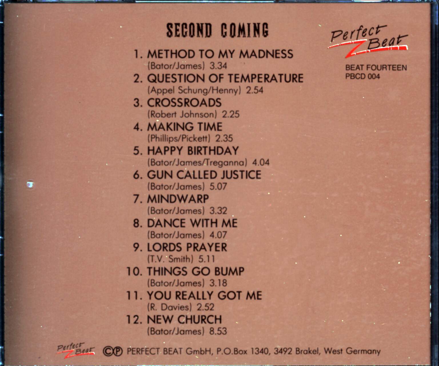 Lords Of the New Church: Second Coming, 1×CD