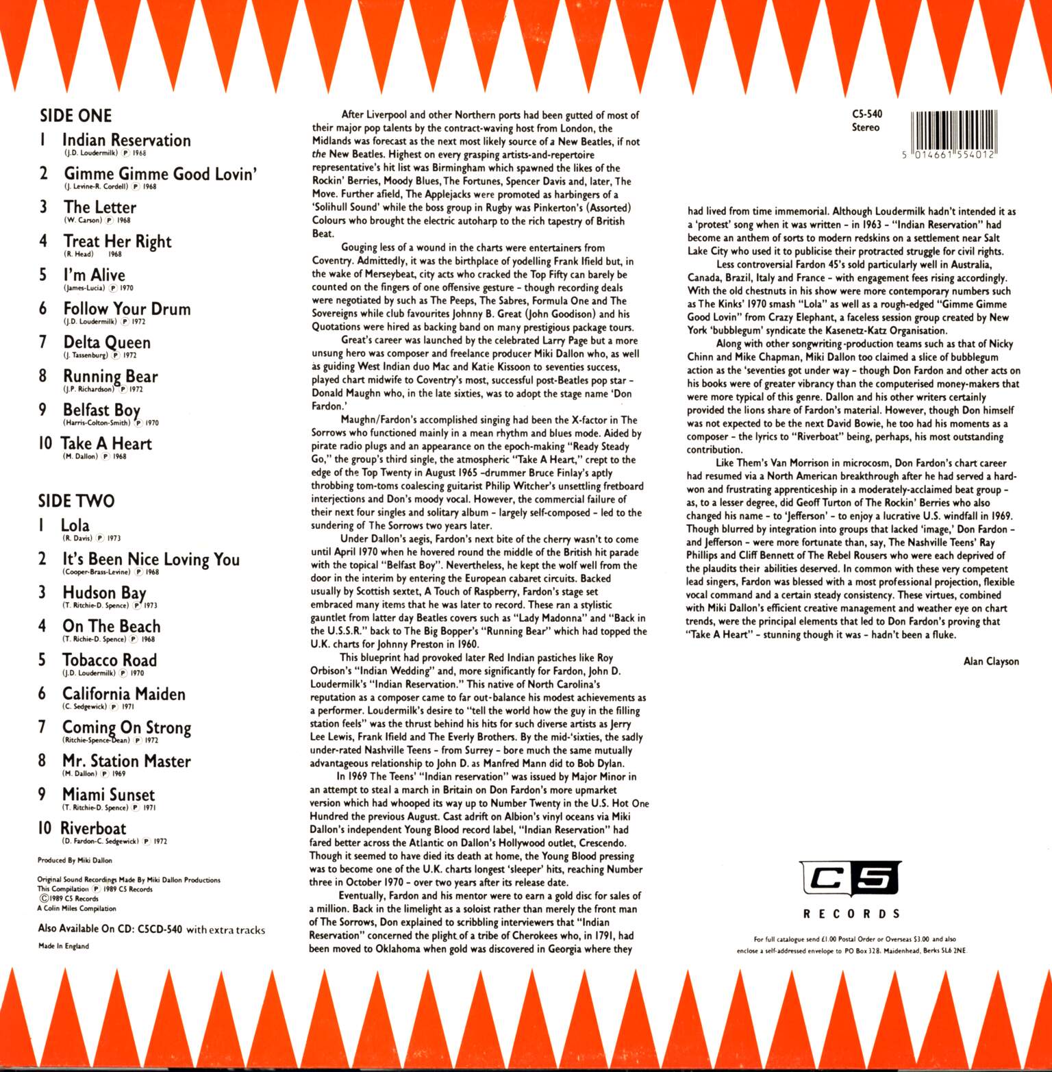 Don Fardon: Indian Reservation - The Best Of, 1×LP (Vinyl)