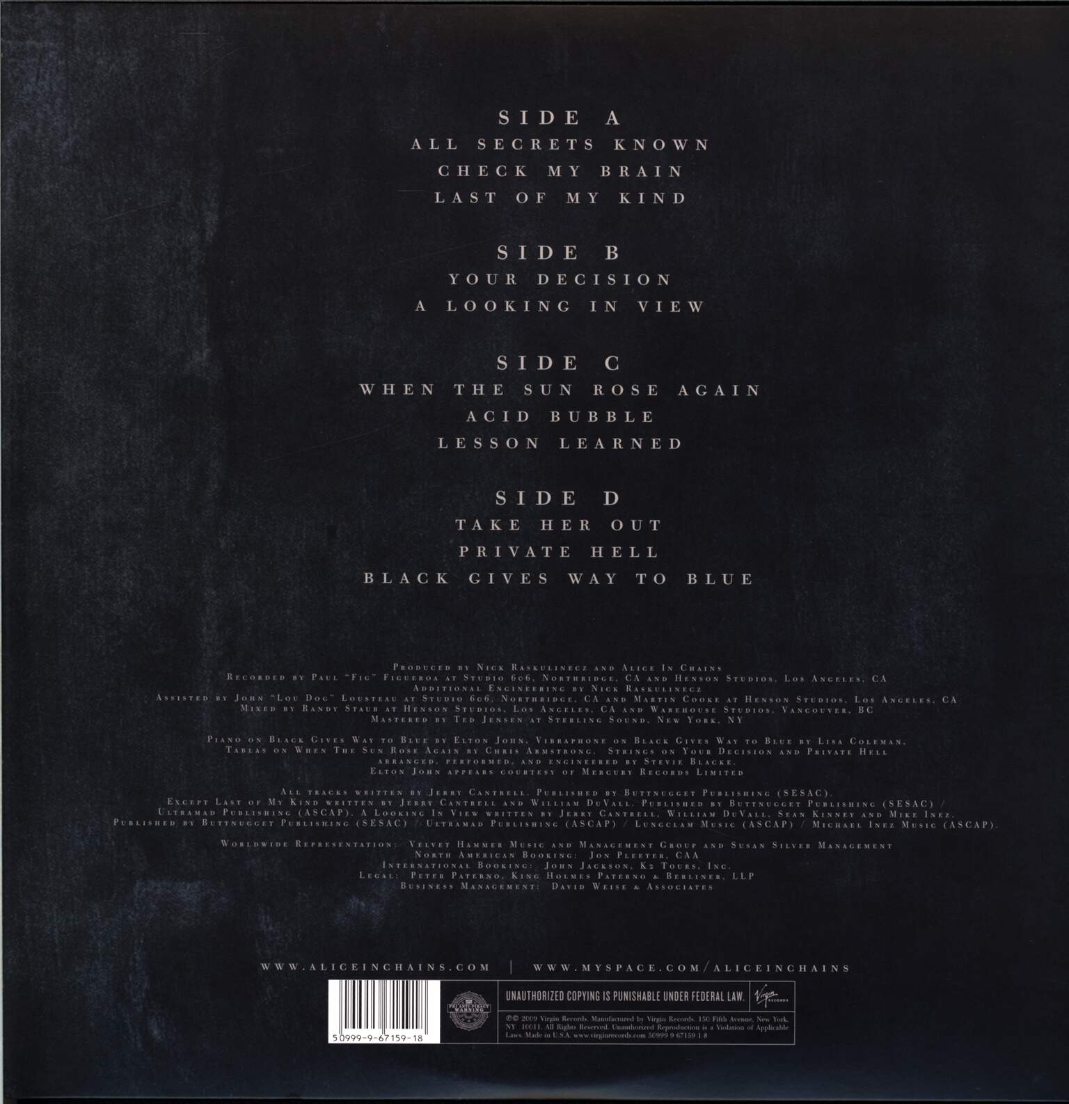 Alice in Chains: Black Gives Way To Blue, 2×LP (Vinyl), 1×CD