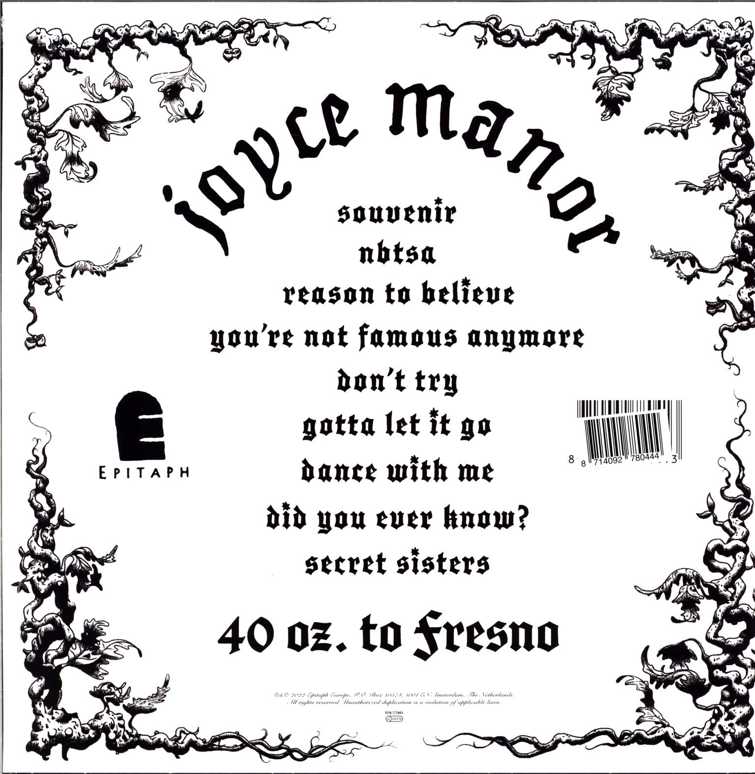 Joyce Manor: 40 oz. to Fresno, 1×LP (Vinyl)