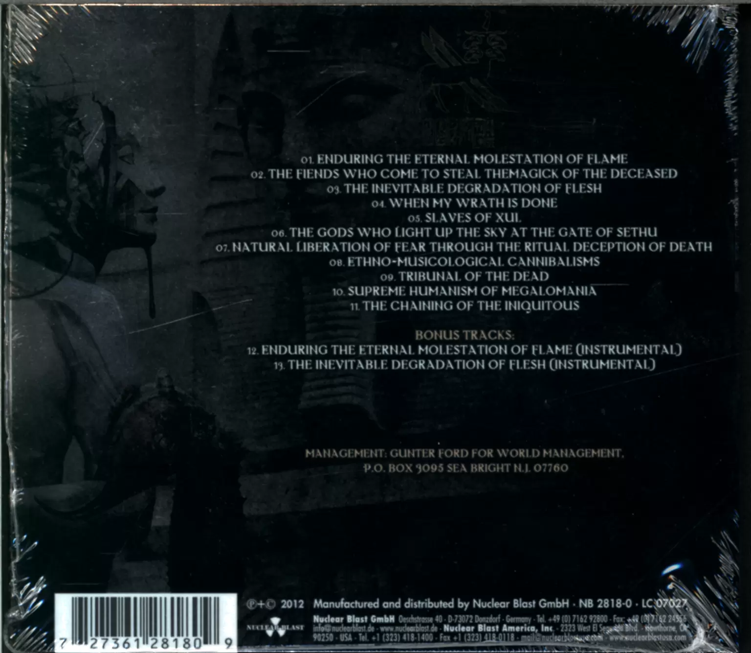 Nile: At The Gate Of Sethu, 1×CD