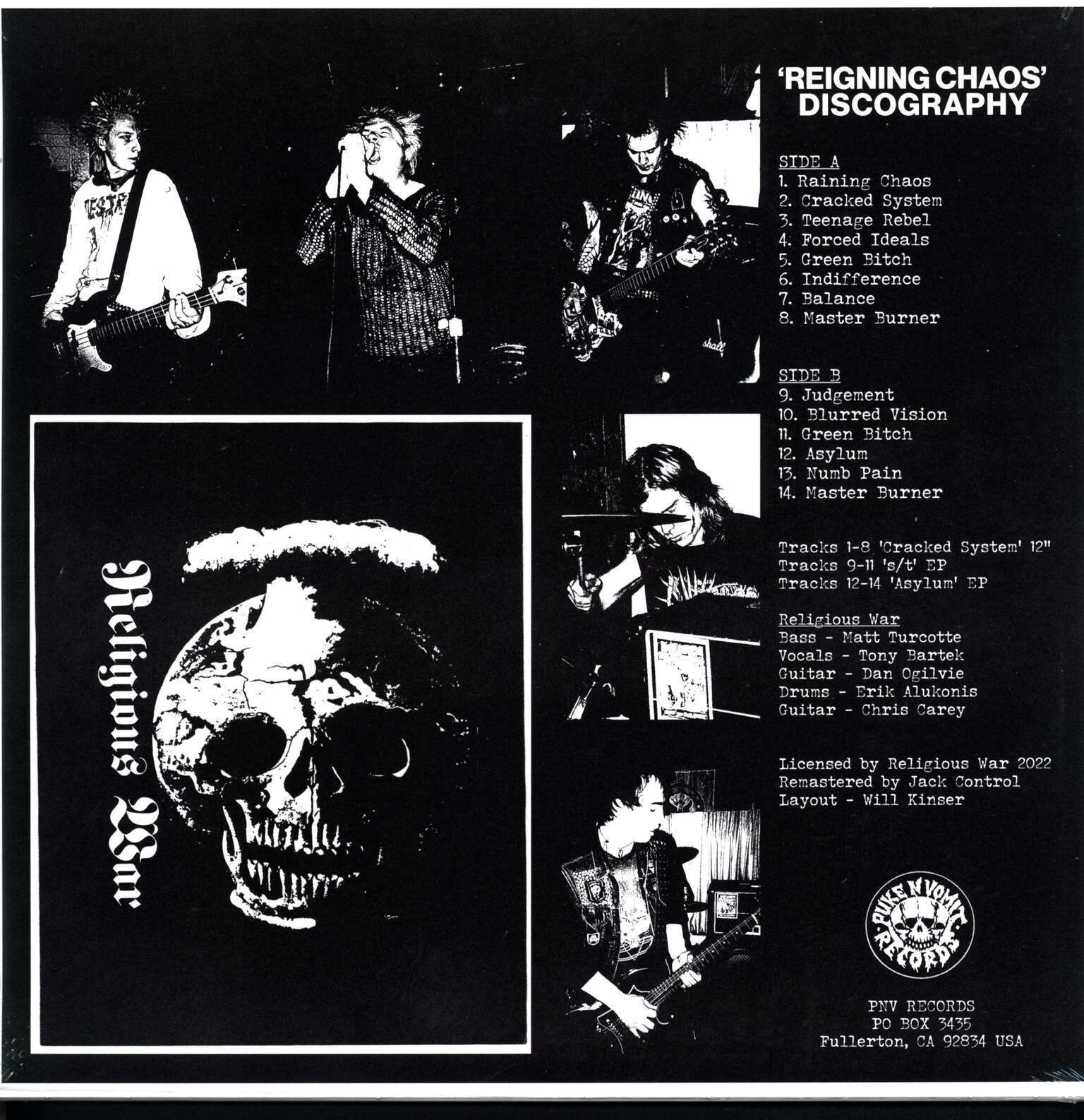 Religious War: Reigning Chaos - Discography, 1×LP (Vinyl)