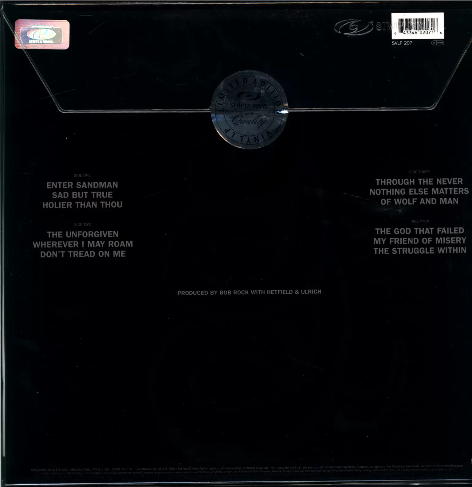 Metallica: Metallica, 2×LP (Vinyl)