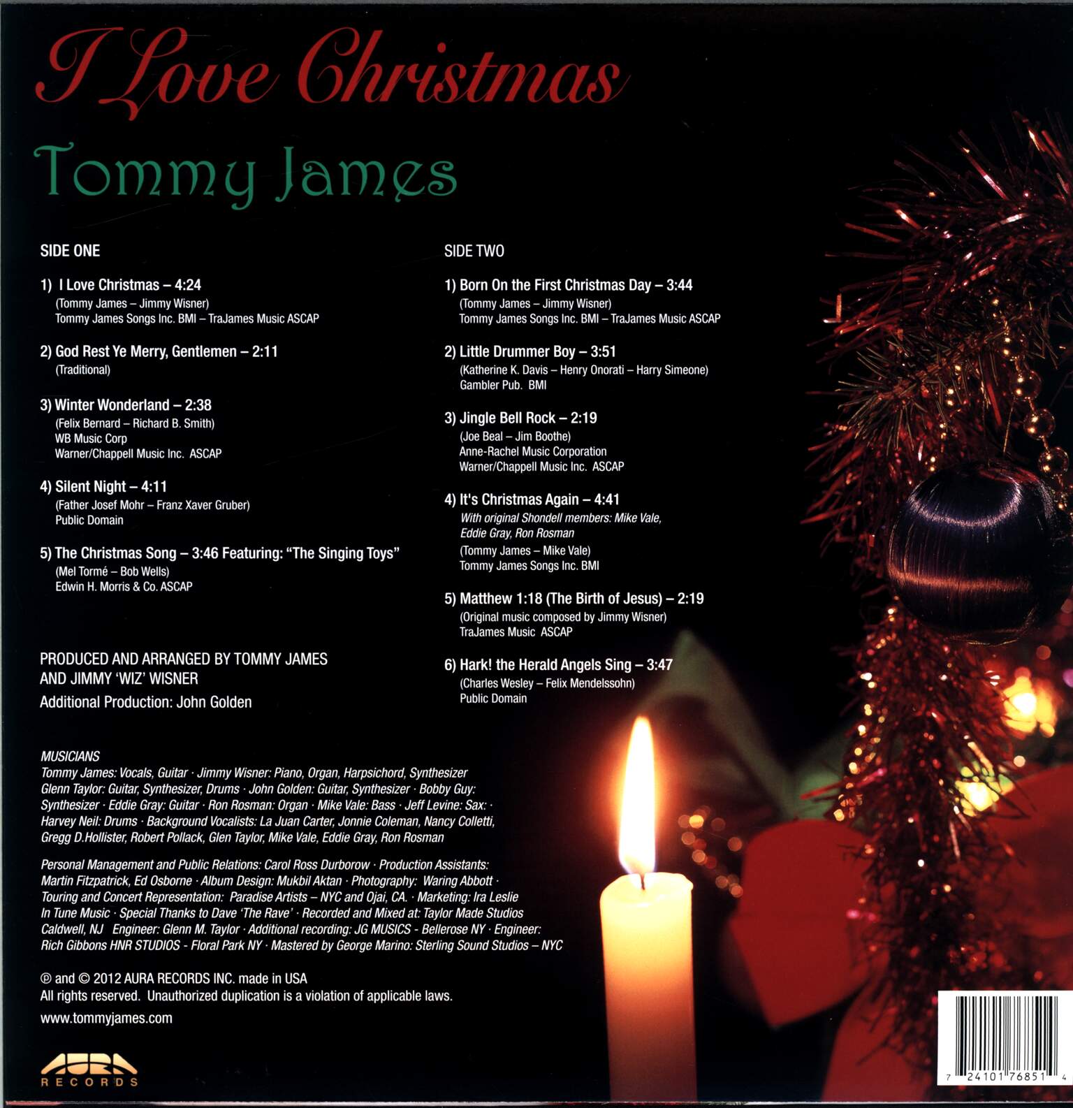 Tommy James: I Love Christmas, 1×LP (Vinyl)