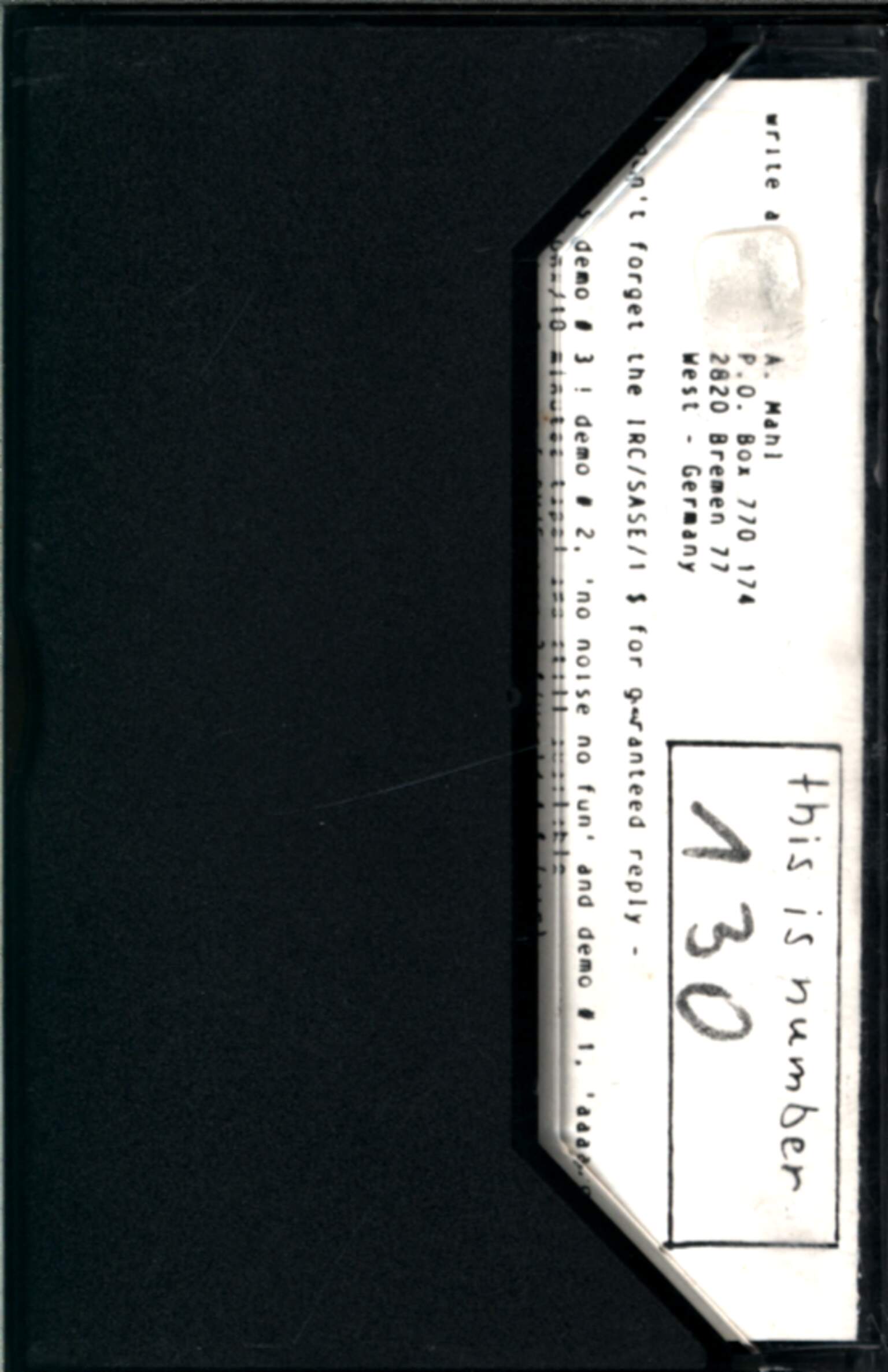 Tumor: Implosion Of Bowels, 1×Tape