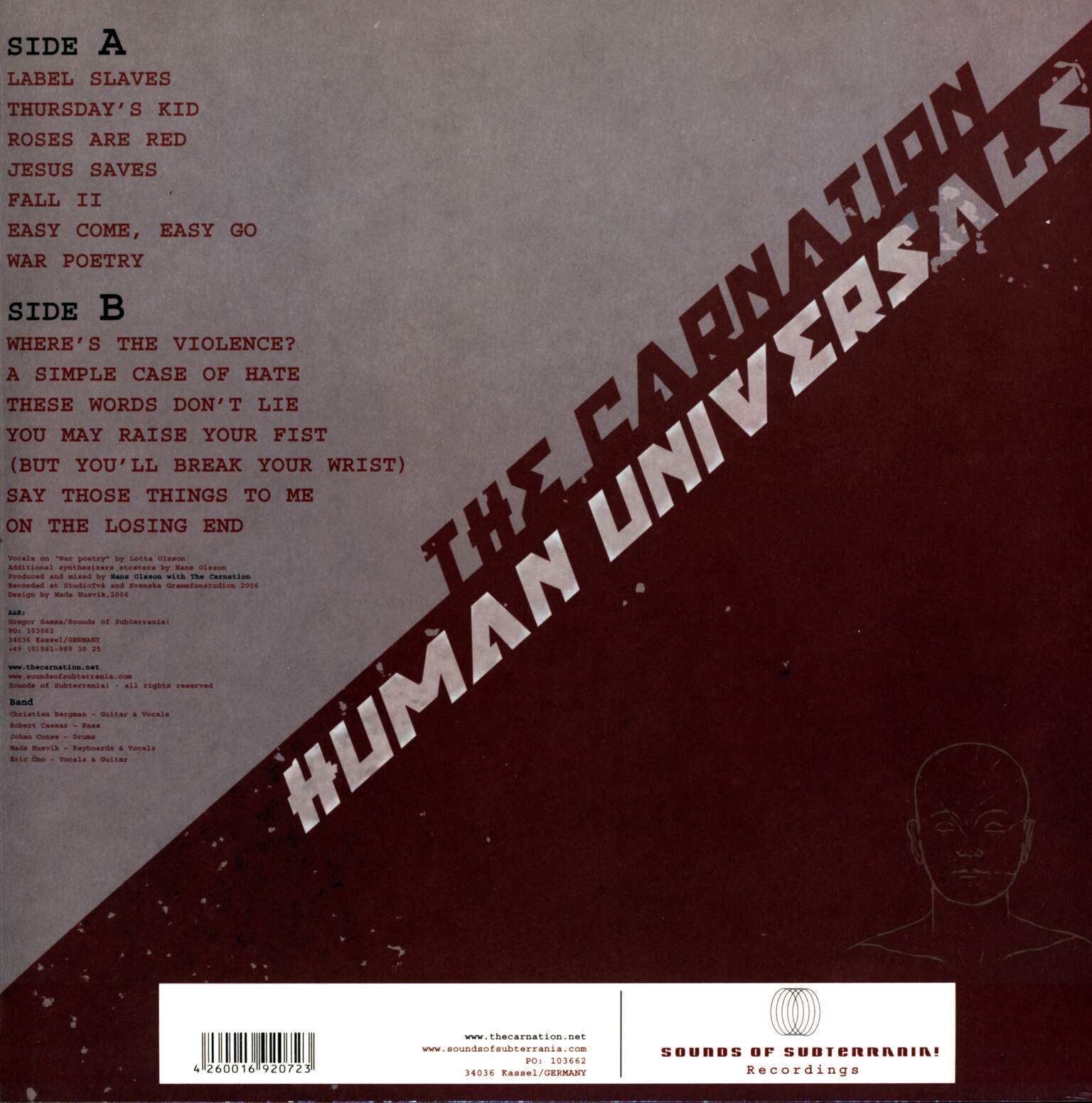 The Carnation: Human Universals, 1×LP (Vinyl)