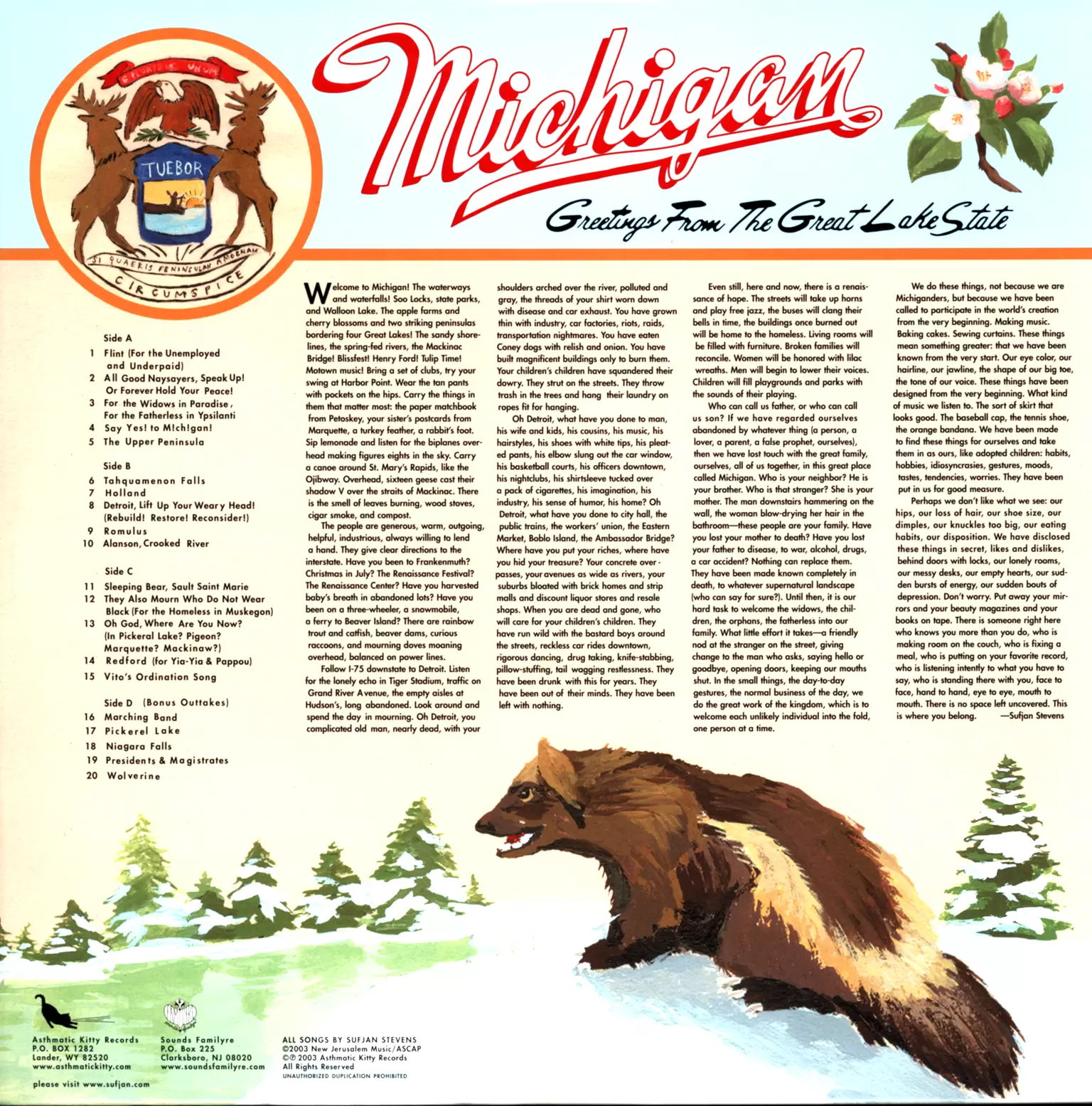 Sufjan Stevens: Greetings From Michigan: The Great Lake State, 2×LP (Vinyl)