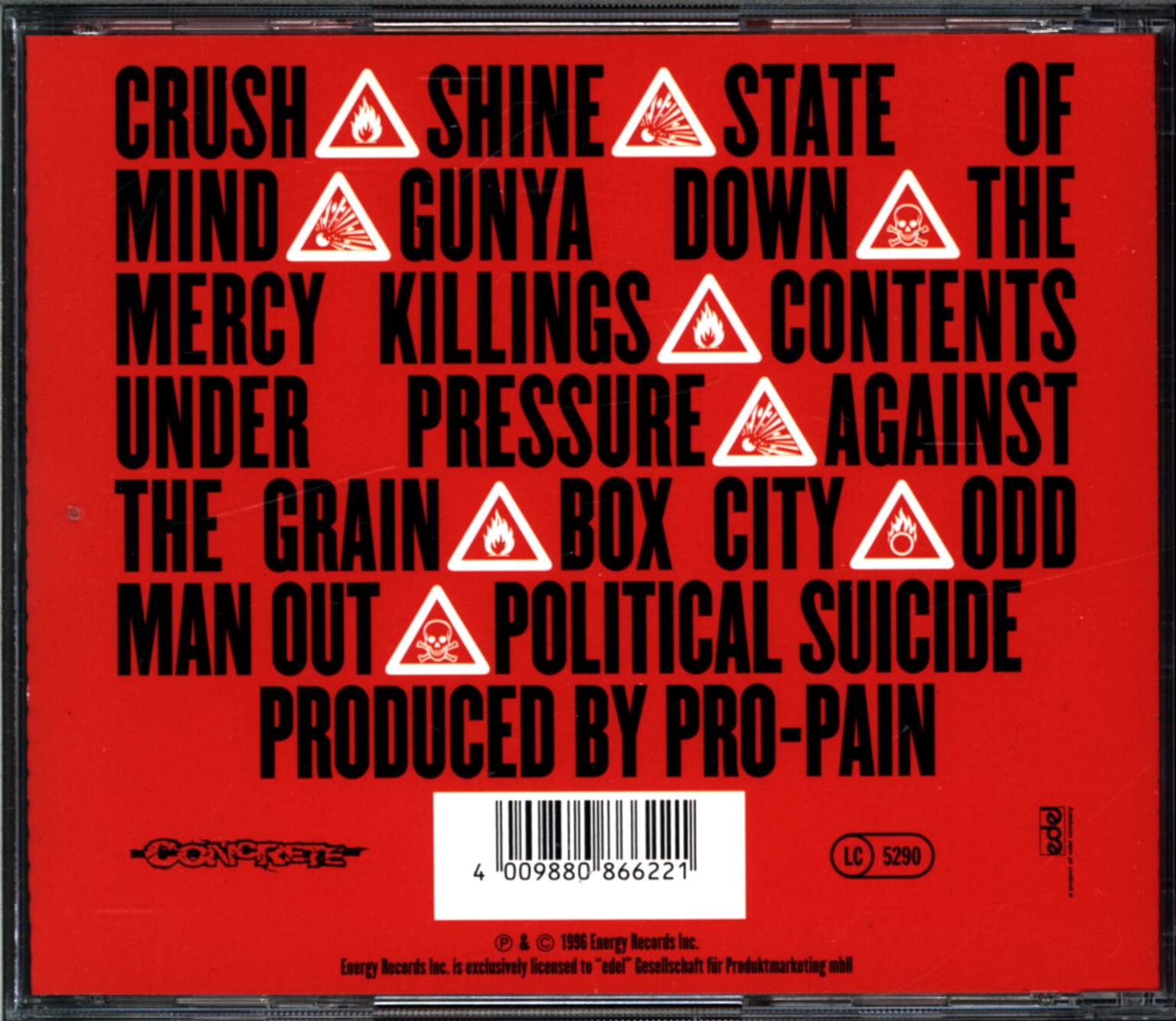 Pro-Pain: Contents Under Pressure, 1×CD