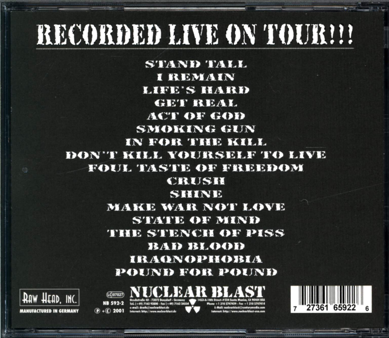 Pro-Pain: Road Rage, 1×CD