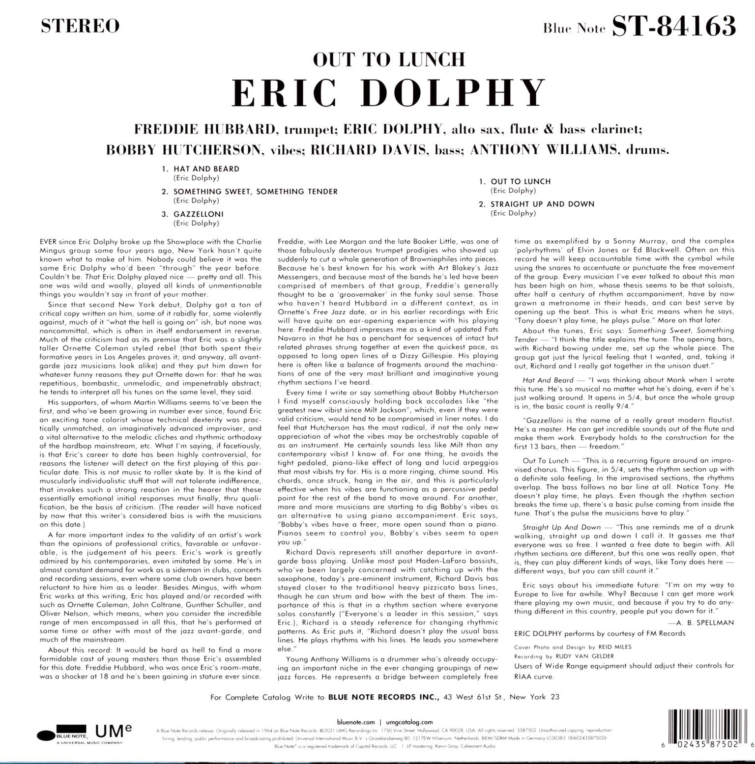 Eric Dolphy: Out To Lunch!, 1×LP (Vinyl)