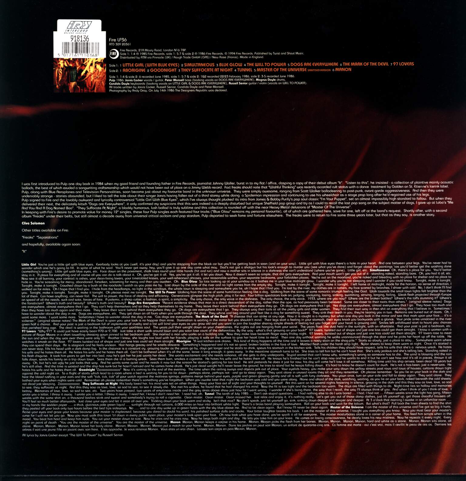 Pulp: Masters Of The Universe (Pulp On Fire 1985-86), 1×LP (Vinyl)